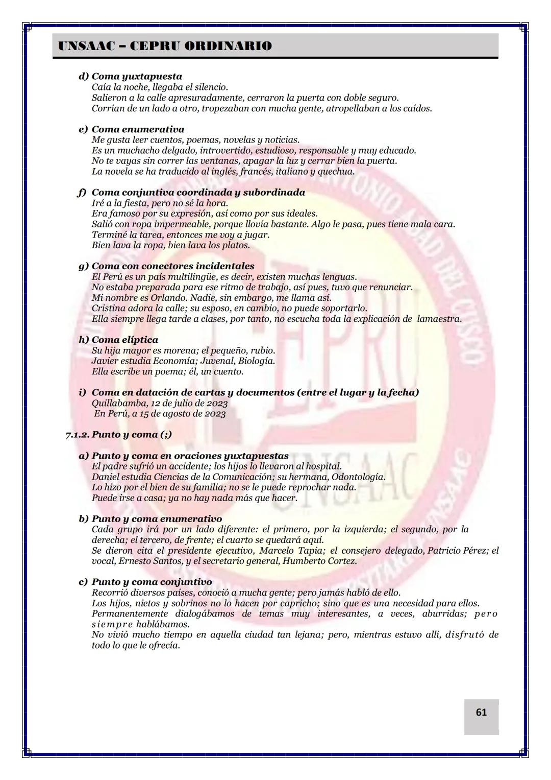 UNIVERSIDAD NACIONAL DE
SAN ANTONIO ABAD DEL CUSCO
NACIONAL DE SAN ANTONIO ARAD
CEPRI
UNSAAC
CENTRO DE ESTUDIOS PRE UNIVERSITARIO
UNSAAC
CIC
