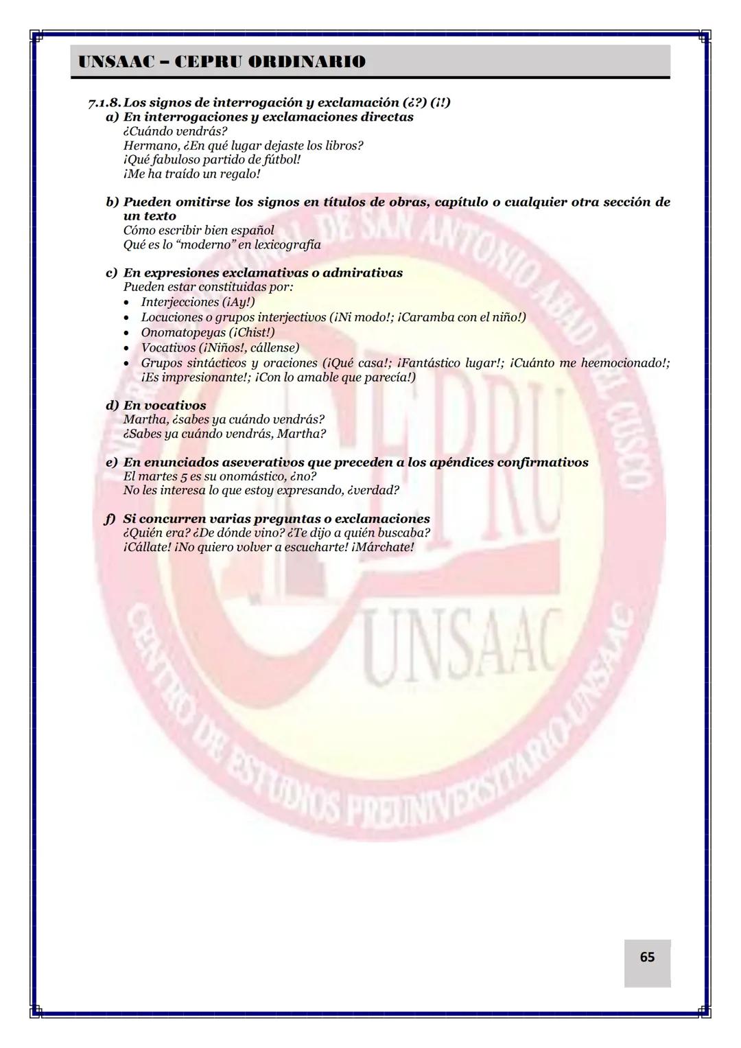 UNIVERSIDAD NACIONAL DE
SAN ANTONIO ABAD DEL CUSCO
NACIONAL DE SAN ANTONIO ARAD
CEPRI
UNSAAC
CENTRO DE ESTUDIOS PRE UNIVERSITARIO
UNSAAC
CIC