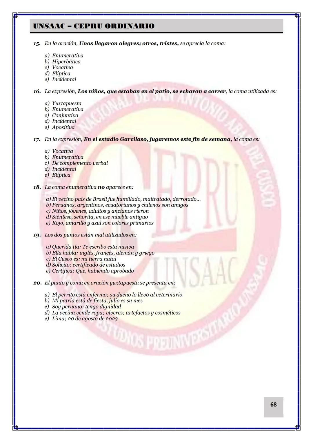 UNIVERSIDAD NACIONAL DE
SAN ANTONIO ABAD DEL CUSCO
NACIONAL DE SAN ANTONIO ARAD
CEPRI
UNSAAC
CENTRO DE ESTUDIOS PRE UNIVERSITARIO
UNSAAC
CIC