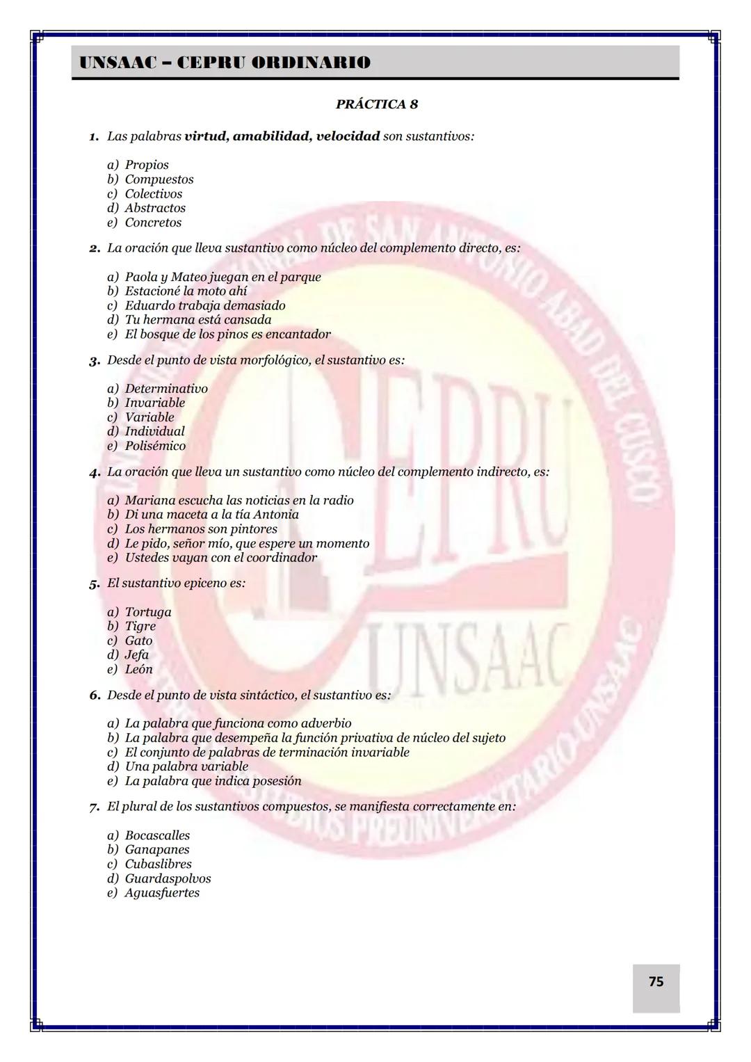 UNIVERSIDAD NACIONAL DE
SAN ANTONIO ABAD DEL CUSCO
NACIONAL DE SAN ANTONIO ARAD
CEPRI
UNSAAC
CENTRO DE ESTUDIOS PRE UNIVERSITARIO
UNSAAC
CIC