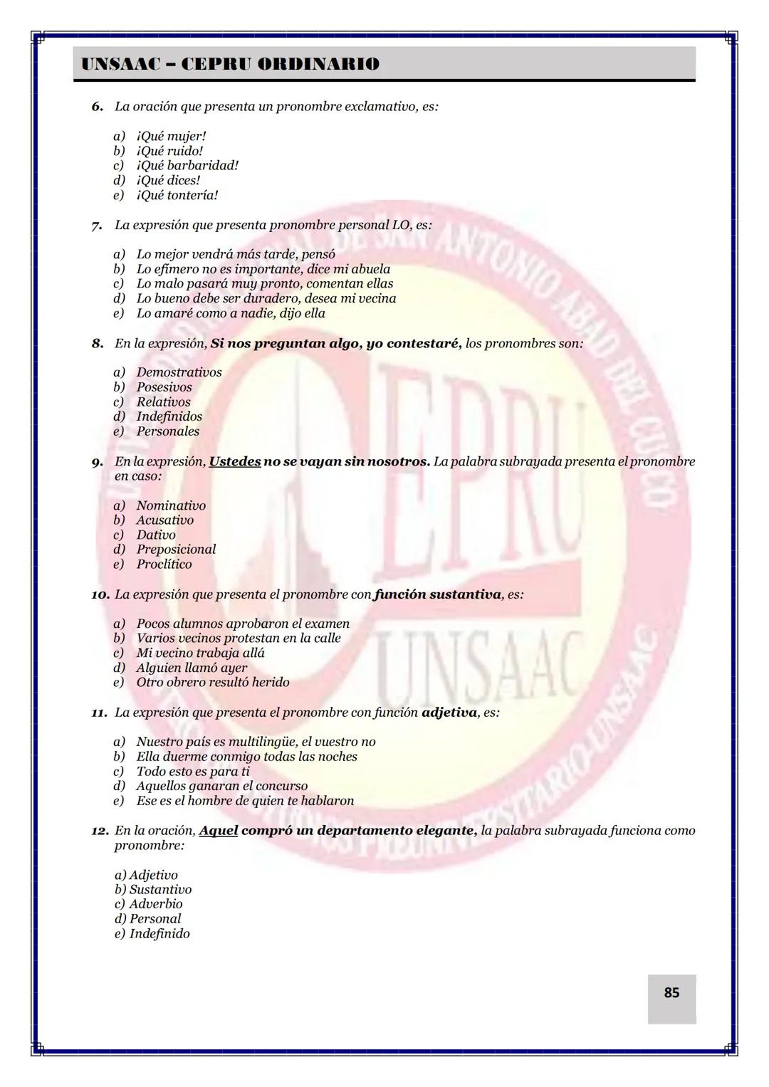 UNIVERSIDAD NACIONAL DE
SAN ANTONIO ABAD DEL CUSCO
NACIONAL DE SAN ANTONIO ARAD
CEPRI
UNSAAC
CENTRO DE ESTUDIOS PRE UNIVERSITARIO
UNSAAC
CIC