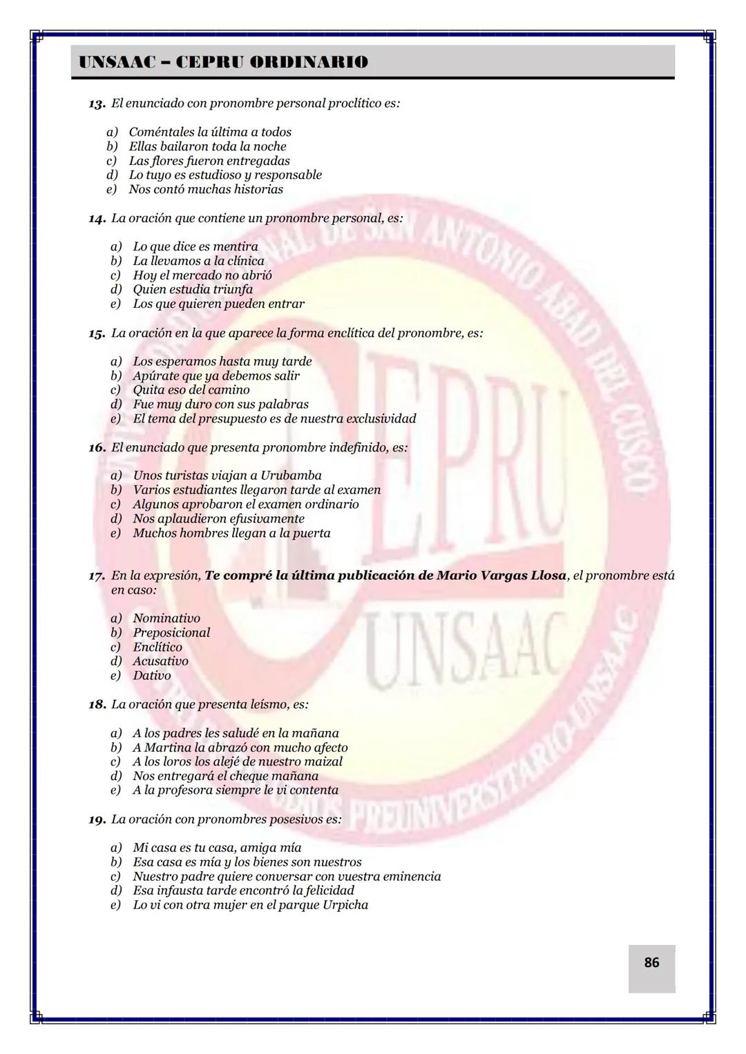 UNIVERSIDAD NACIONAL DE
SAN ANTONIO ABAD DEL CUSCO
NACIONAL DE SAN ANTONIO ARAD
CEPRI
UNSAAC
CENTRO DE ESTUDIOS PRE UNIVERSITARIO
UNSAAC
CIC