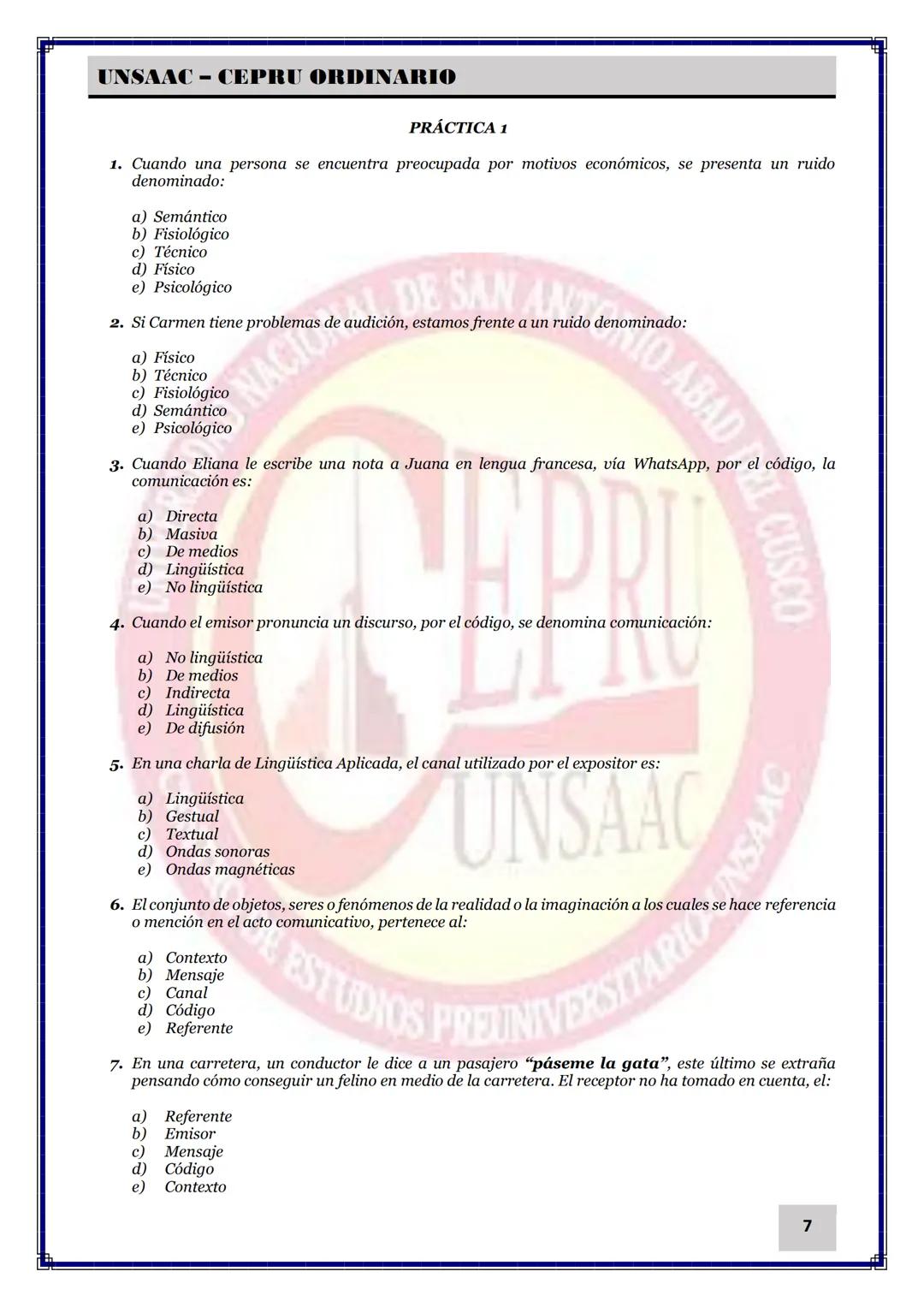 UNIVERSIDAD NACIONAL DE
SAN ANTONIO ABAD DEL CUSCO
NACIONAL DE SAN ANTONIO ARAD
CEPRI
UNSAAC
CENTRO DE ESTUDIOS PRE UNIVERSITARIO
UNSAAC
CIC