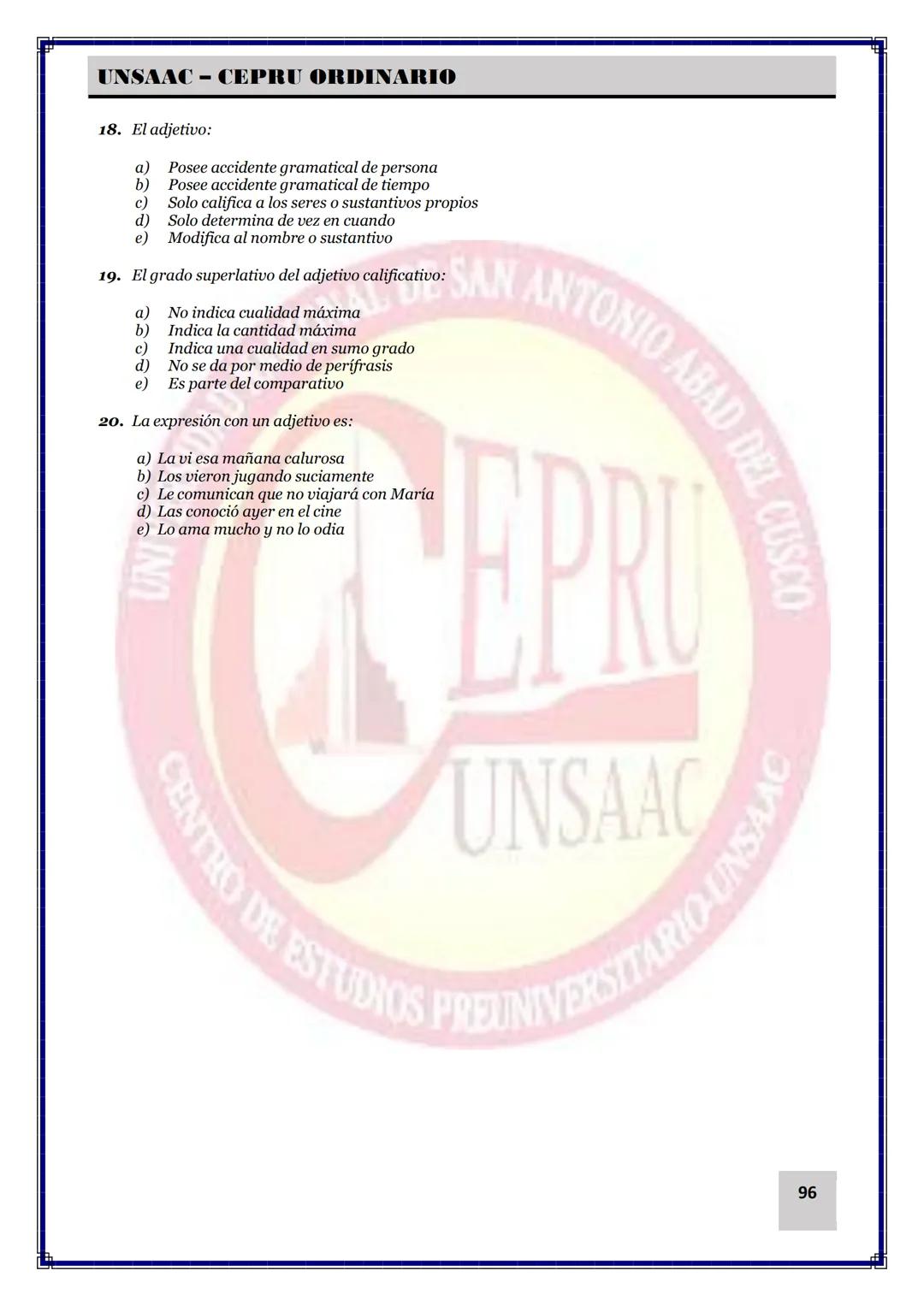 UNIVERSIDAD NACIONAL DE
SAN ANTONIO ABAD DEL CUSCO
NACIONAL DE SAN ANTONIO ARAD
CEPRI
UNSAAC
CENTRO DE ESTUDIOS PRE UNIVERSITARIO
UNSAAC
CIC