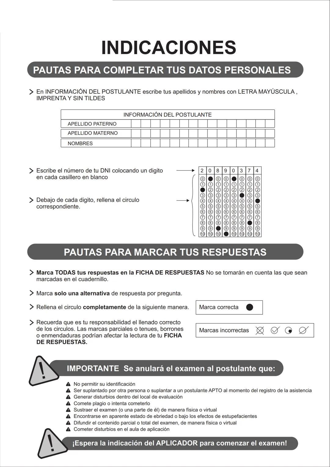 # PRONABEC
# EXAMEN
# 03
# Beca18
del PRONABEC
# Convocatoria
# 2025 # INDICACIONES
PAUTAS PARA COMPLETAR TUS DATOS PERSONALES
> En