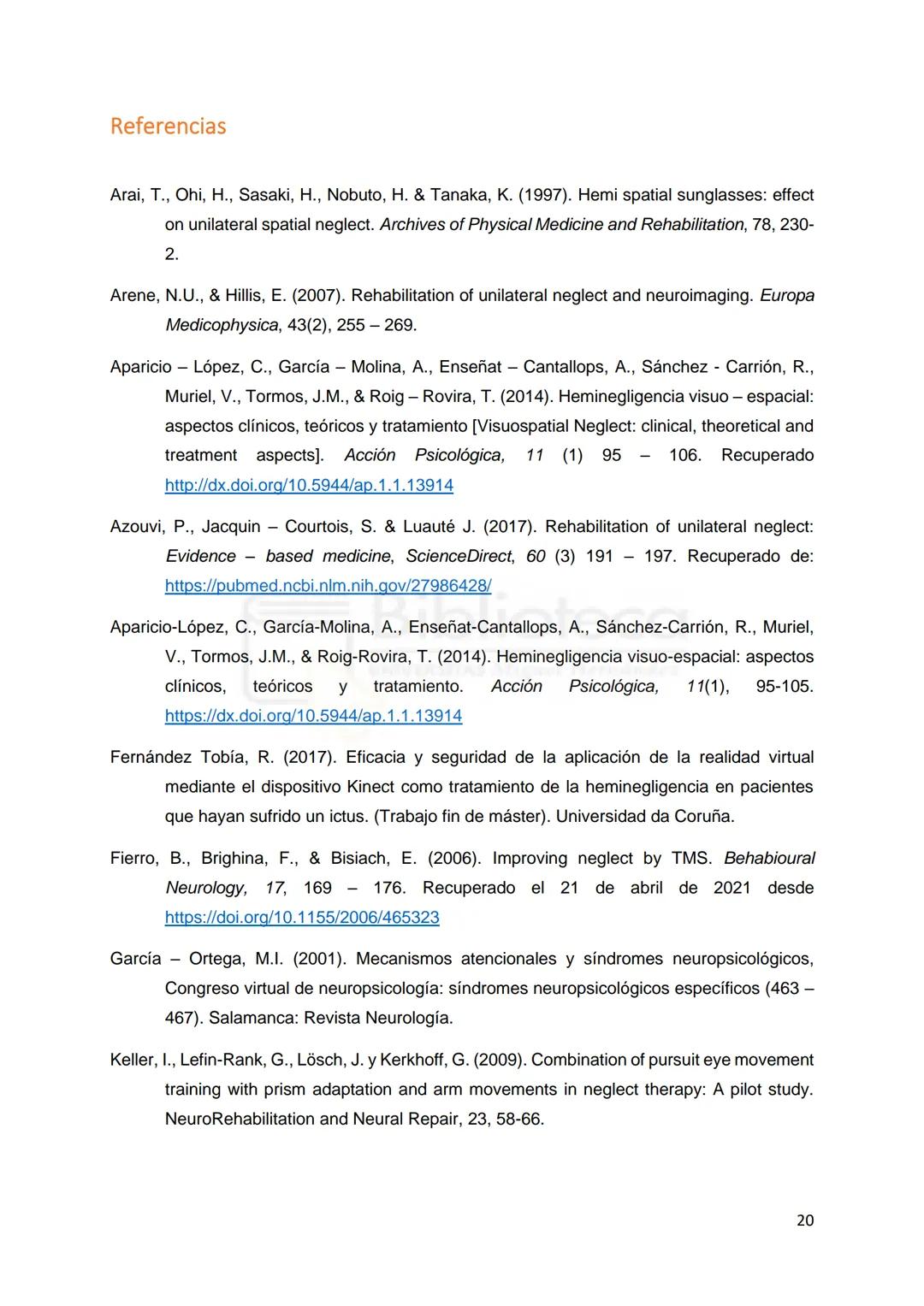 MH
UNIVERSITAS
Miguel Hernández
Grado en Psicología
Trabajo de Fin de Grado
Curso 2020/2021
Convocatoria Junio
Biblioteca
Modalidad:
