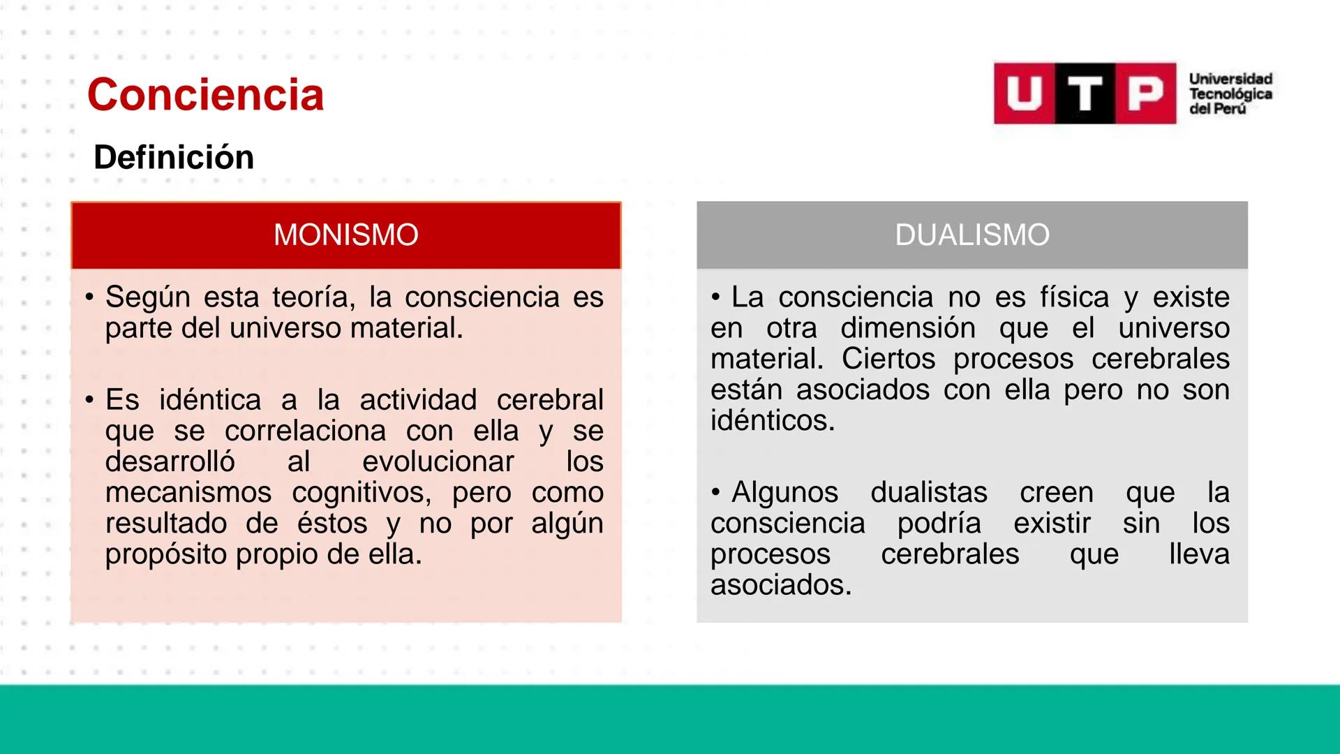# Bases biológicas del
comportamiento
Sesión 13: Atención y conciencia
Universidad
UTP Tecnológica
del Perú Recordemos
Universidad
UTP Te