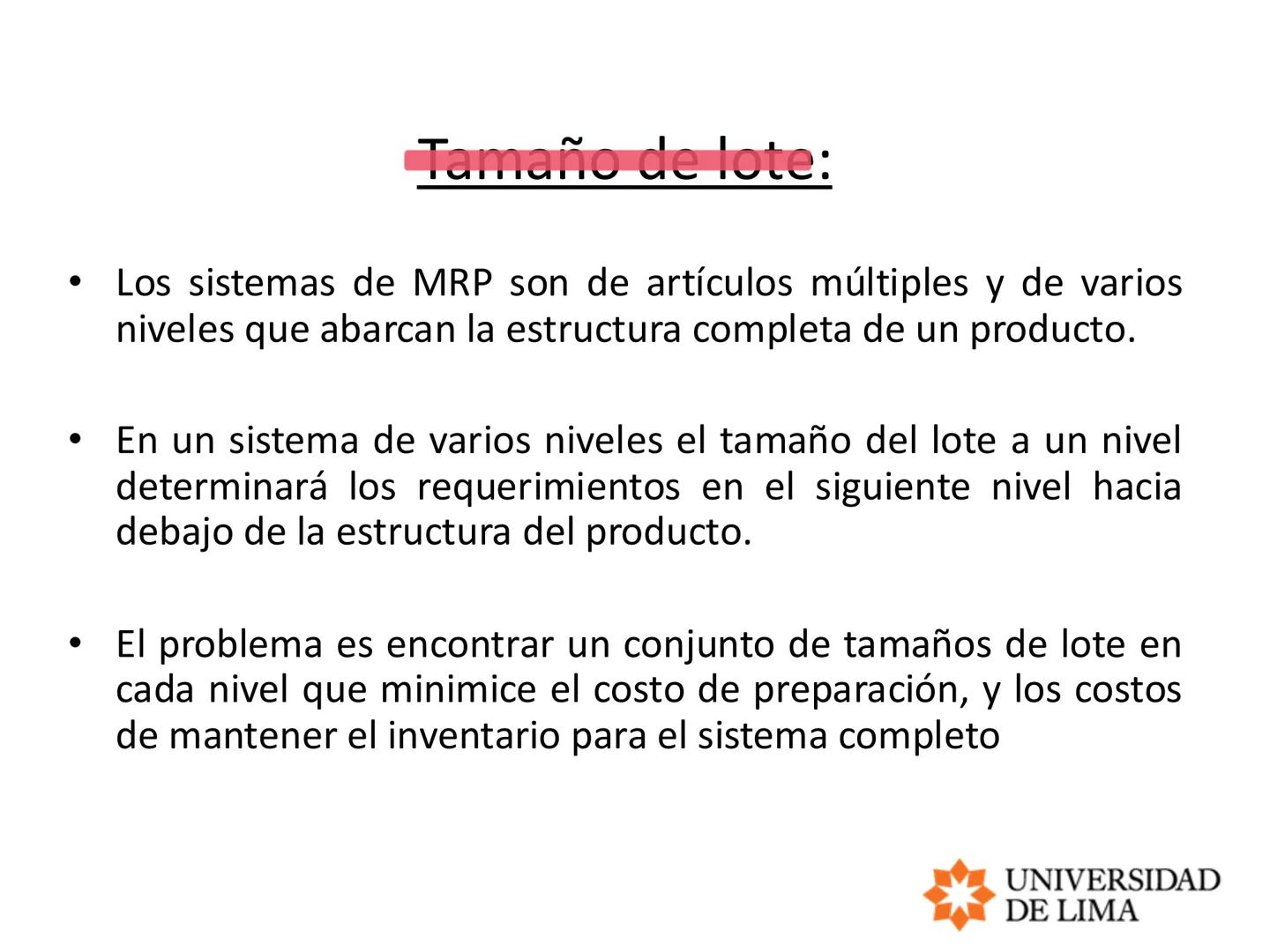 PLANEAMIENTO Y CONTROL DE OPERACIONES
OPERATIONS PLANNING AND CONTROL
MRP, ERP y LEAD TIME # Planeación de requerimientos de materiales
##