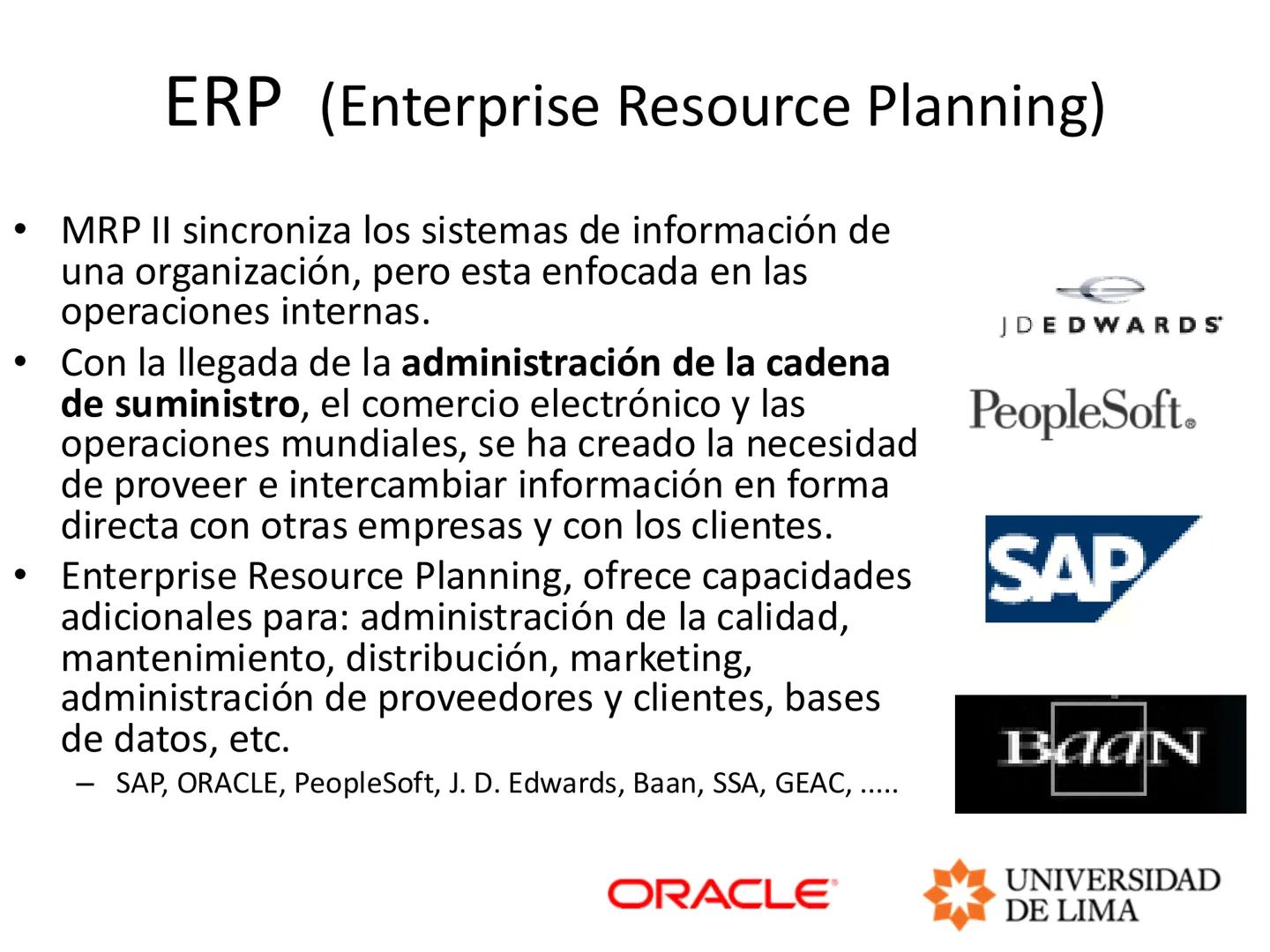 PLANEAMIENTO Y CONTROL DE OPERACIONES
OPERATIONS PLANNING AND CONTROL
MRP, ERP y LEAD TIME # Planeación de requerimientos de materiales
##
