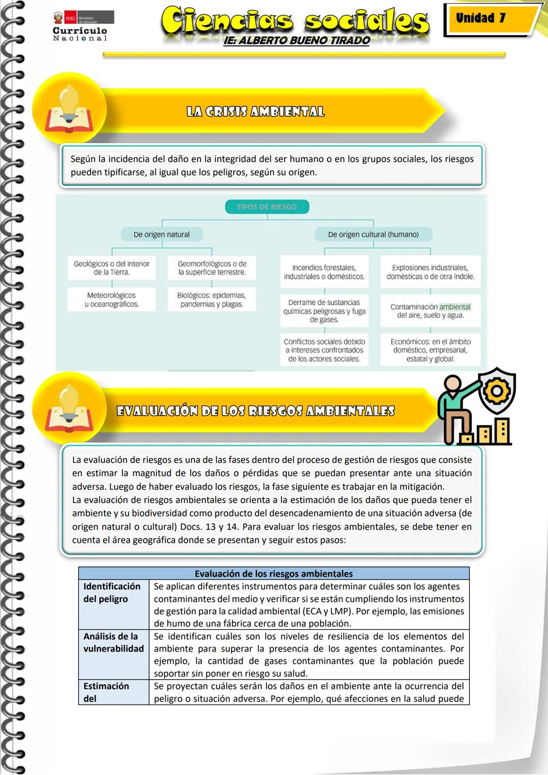 # Currículo
Nacional
# UNIDAD 7
# Ciencias sociales
IE: ALBERTO BUENO TIRADO
Comprendo los riesgos naturales más
característicos que gene