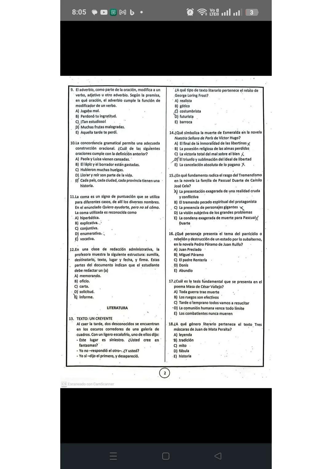 # RAZONAMIENTO VERBAL
1. En una campaña de vacunación, que se realizó en
el colegio "Mariscal Cáceres" hubo un incidente.
Uno de los estudi