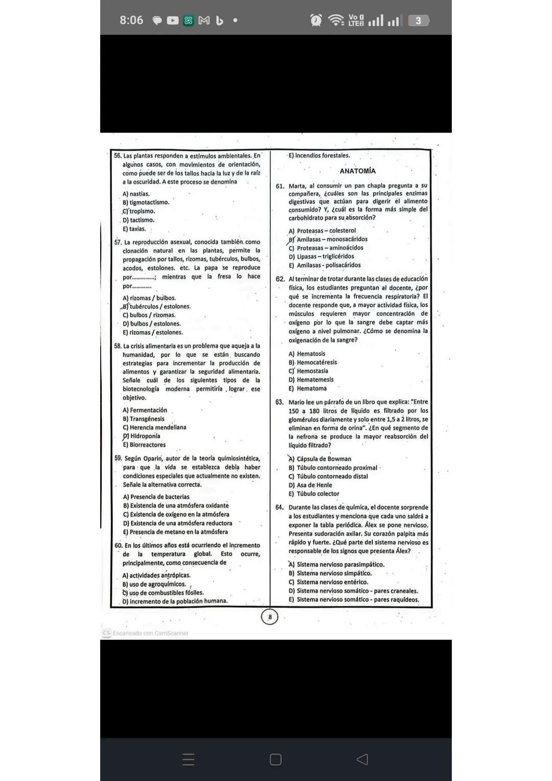 # RAZONAMIENTO VERBAL
1. En una campaña de vacunación, que se realizó en
el colegio "Mariscal Cáceres" hubo un incidente.
Uno de los estudi