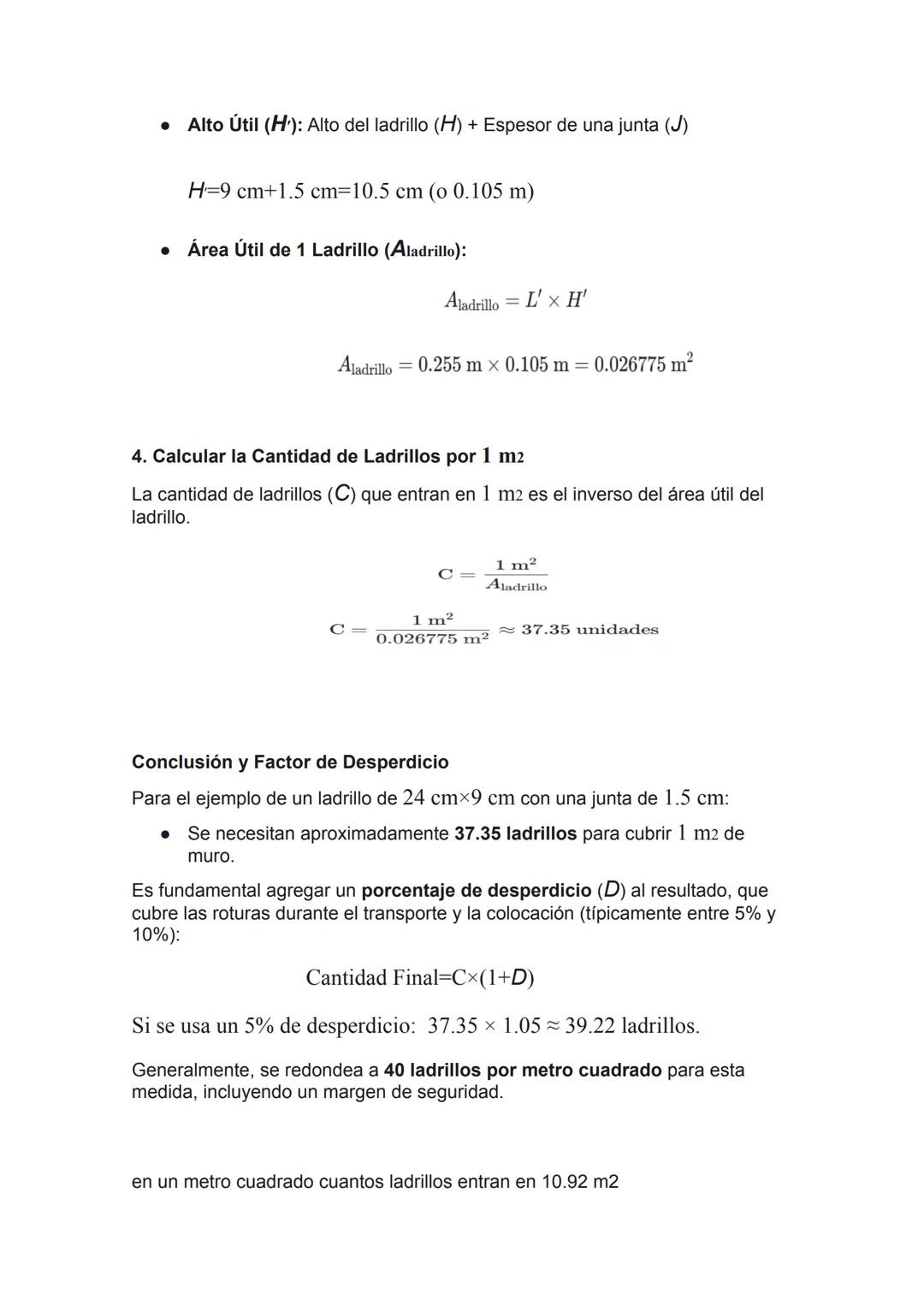 https://www.youtube.com/watch?v=5e2b7qJZDf0 VIDEO DE COMO SE
CALCULO LA CANTIDAD DE LADRILLO
Calcular la cantidad de ladrillos que entran e