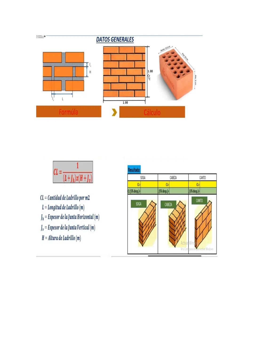 https://www.youtube.com/watch?v=5e2b7qJZDf0 VIDEO DE COMO SE
CALCULO LA CANTIDAD DE LADRILLO
Calcular la cantidad de ladrillos que entran e
