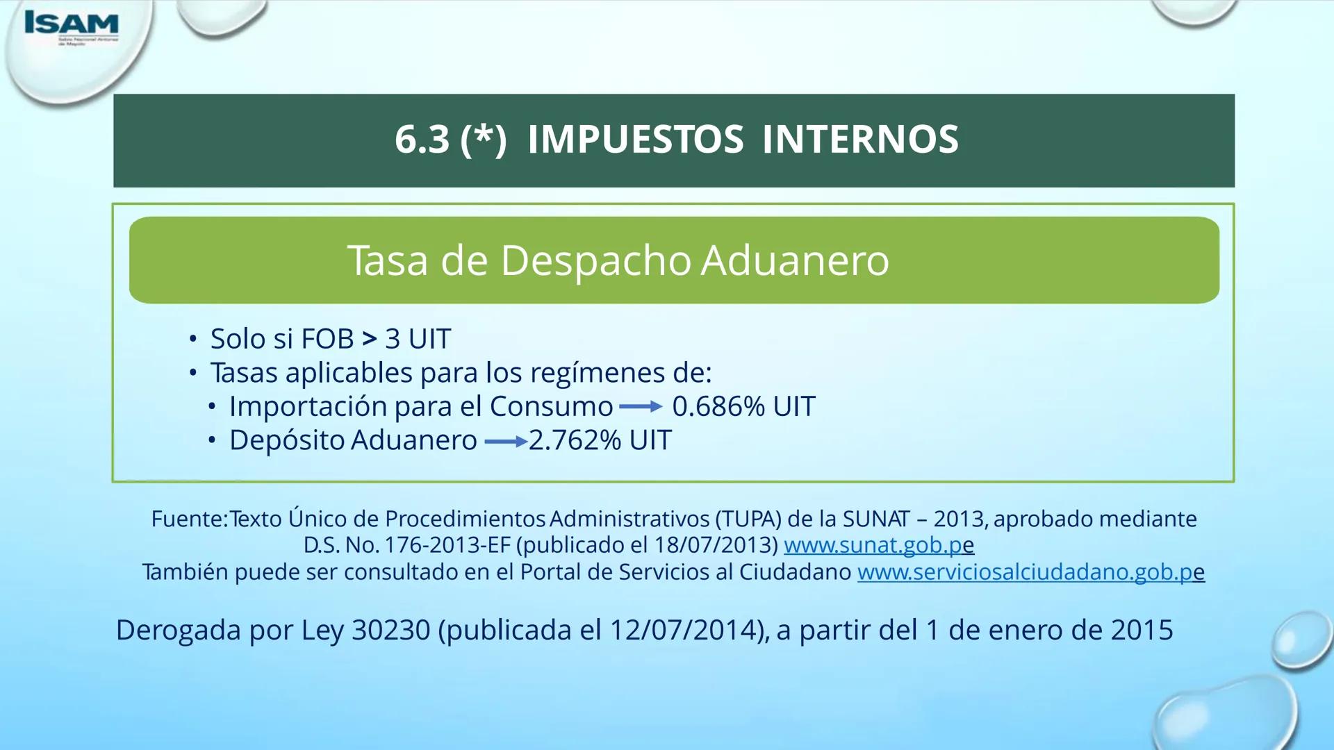 ISAM
Sabio Nacional Antúnez
de Mayolo
# ADMINISTRACIÓN DE
# NEGOCIOS INTERNACIONALES
# PROCESO DE DESPACHO ADUANERO
## II Parcial
M. A