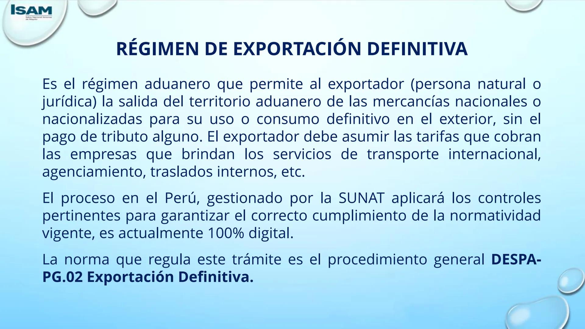 ISAM
Sabio Nacional Antúnez
de Mayolo
# ADMINISTRACIÓN DE
# NEGOCIOS INTERNACIONALES
# PROCESO DE DESPACHO ADUANERO
## II Parcial
M. A