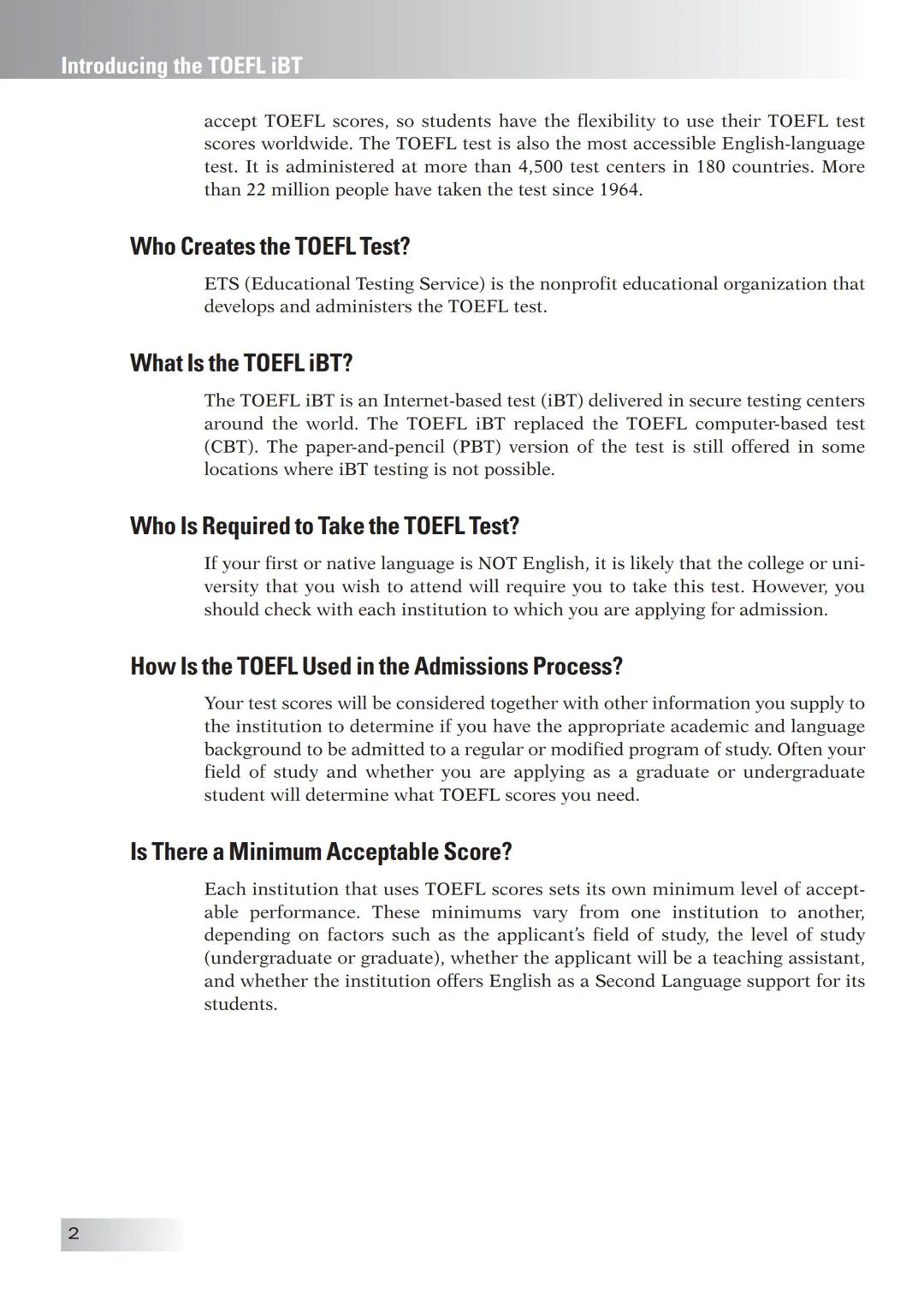 ETS The People Who Make the Test!
The Official Guide to the
TOEFL
Test Enition
Third
• Find out all about the TOEFL Internet-based Test