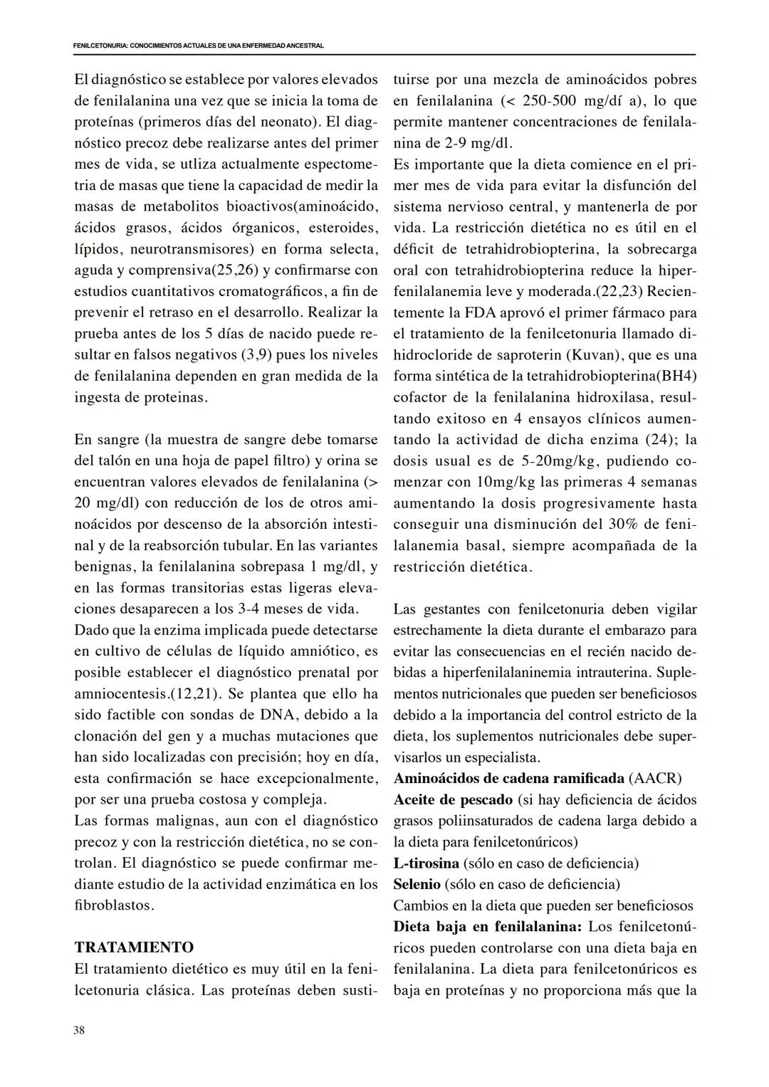 FENILCETONURIA: CONOCIMIENTOS ACTUALES DE UNA ENFERMEDAD ANCESTRAL
FENILCETONURIA: CONOCIMIENTOS ACTUALES DE UNA
ENFERMEDAD ANCESTRAL
Artic
