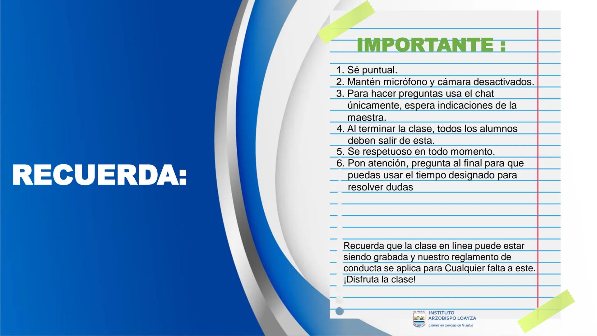ESPRIVADO INSTITUTO
ARZOBISPO LOΑΥΖΑ
Líderes en ciencias de la salud
# SESIÓN DE
# APRENDIZAJE 11
IES PRIVADO
OBISPO LORYZA # BIENVENIDOS
