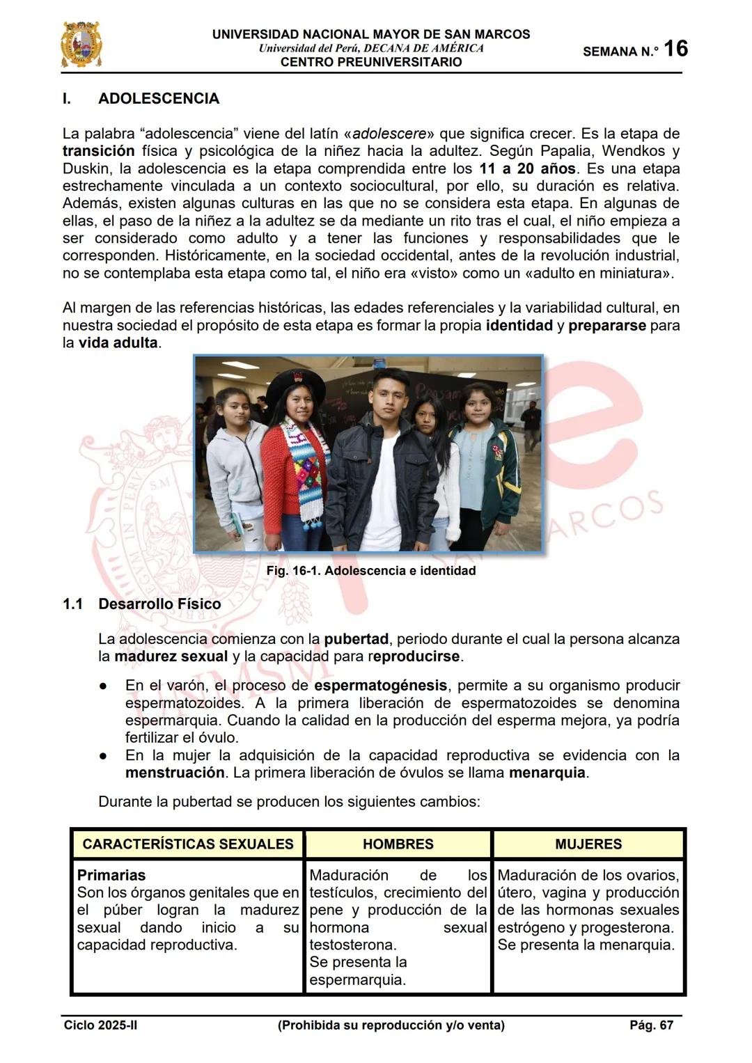 UNIVERSIDAD NACIONAL MAYOR DE SAN MARCOS
Universidad del Perú, DECANA DE AMÉRICA
CENTRO PREUNIVERSITARIO
PSICOLOGÍA
DESARROLLO HUMANO II