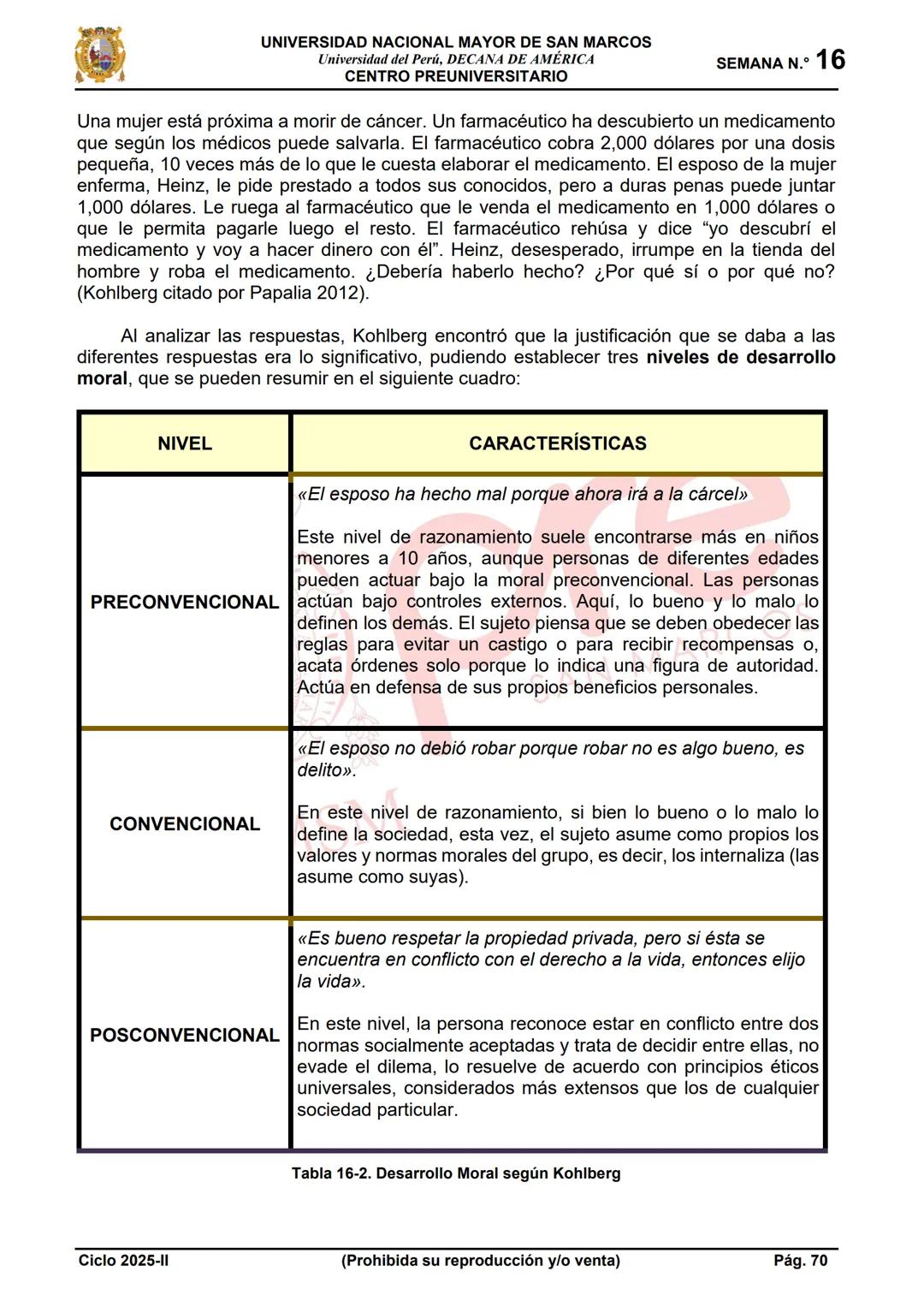 UNIVERSIDAD NACIONAL MAYOR DE SAN MARCOS
Universidad del Perú, DECANA DE AMÉRICA
CENTRO PREUNIVERSITARIO
PSICOLOGÍA
DESARROLLO HUMANO II