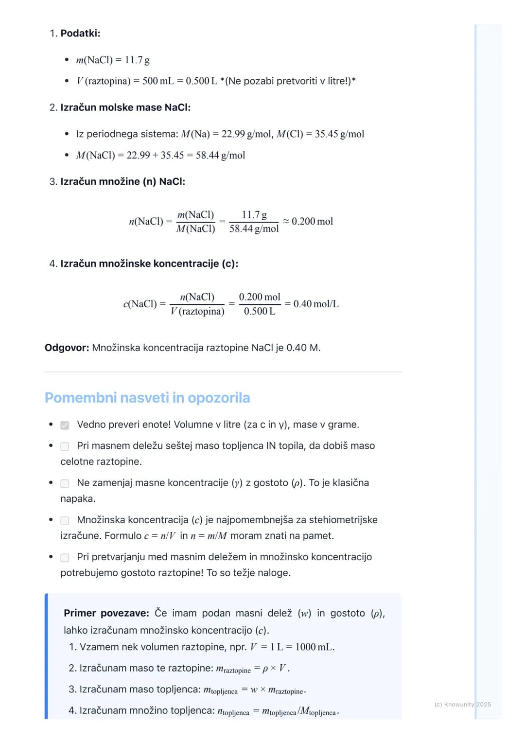 # Koncentracije raztopin
Uvod v koncentracije raztopin
Koncentracija raztopine nam pove, koliko topljenca je raztopljenega v določeni
koli