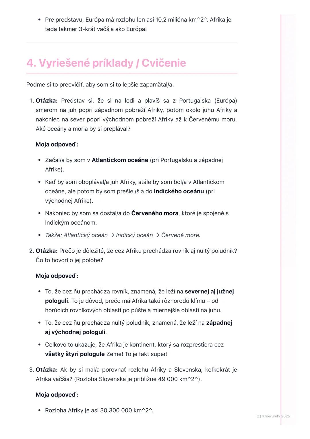 # Poloha a rozloha Afriky
1. Prehľad polohy a rozlohy Afriky
Afrika je jeden z najväčších kontinentov na našej Zemi. Dnes si zopakujeme,
k