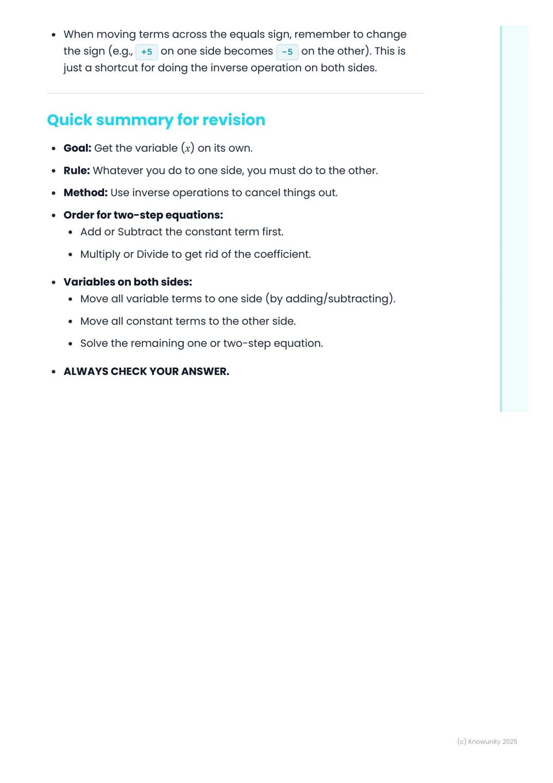 # Linear Equations
## What are linear equations?
Linear equations are like puzzles where you have to find a missing
number. The missing nu