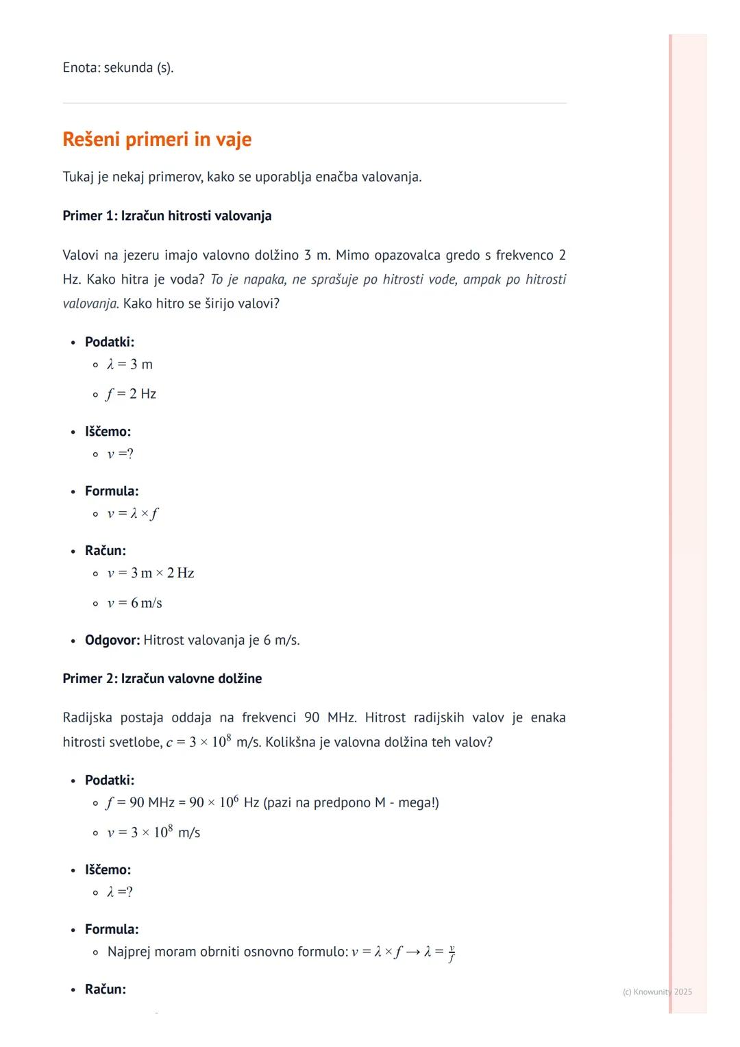 # Valovanje
Kaj je valovanje?
Valovanje je širjenje motnje skozi prostor. Pri tem se prenaša energija, ne pa snov.
Delci snovi, po kateri