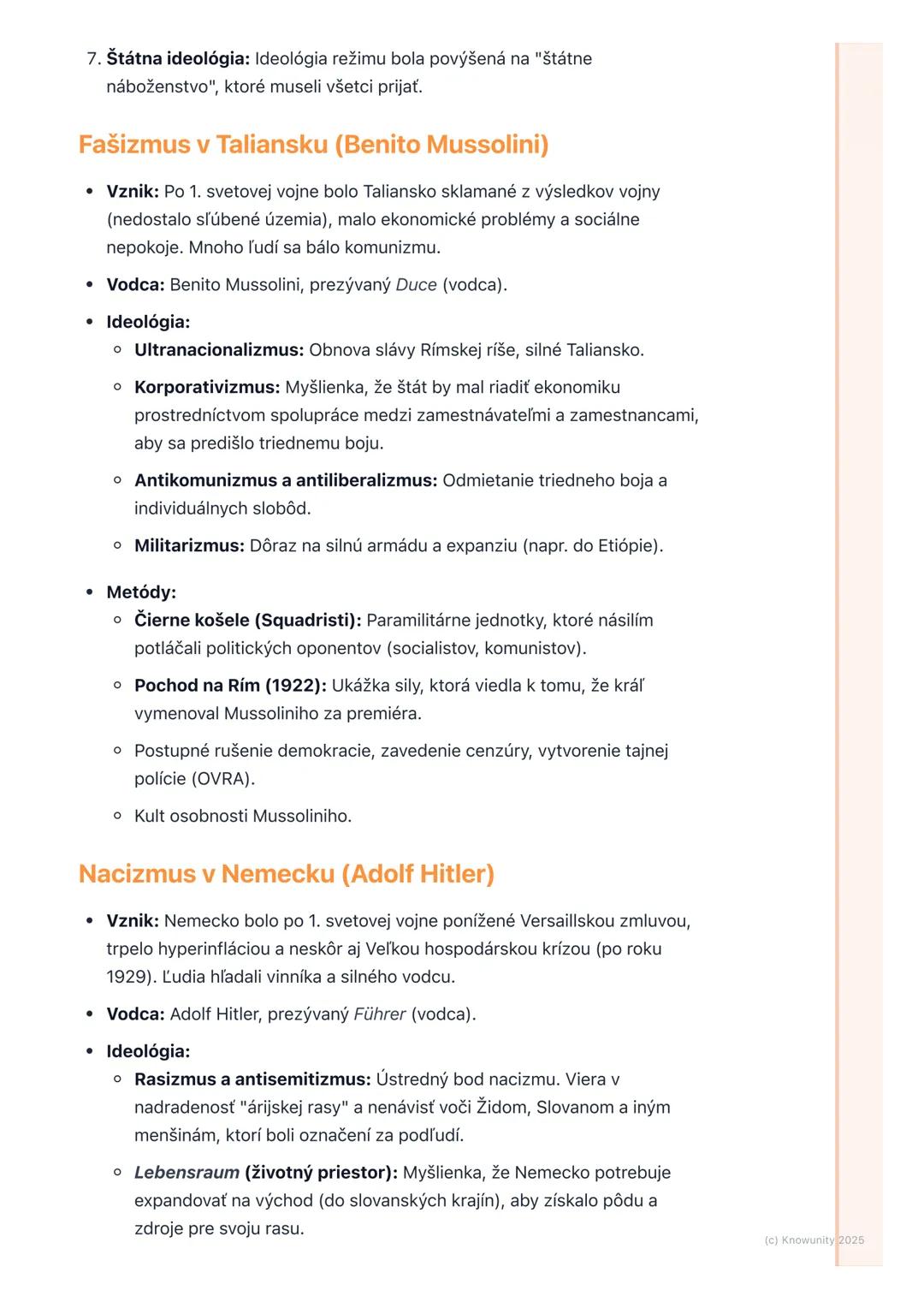 # Vzostup totalitných režimov
(fašizmus, nacizmus,
komunizmus v ZSSR)
1. Prehľad vzostupu totalitných režimov
Po prvej svetovej vojne sa s