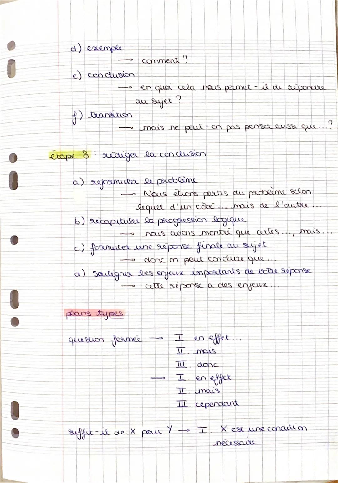 dissertation
étape 1: analyser le sujet
a) analyser le présuppose au sujet
- adverbes, alternatives (... o....),
formules restric