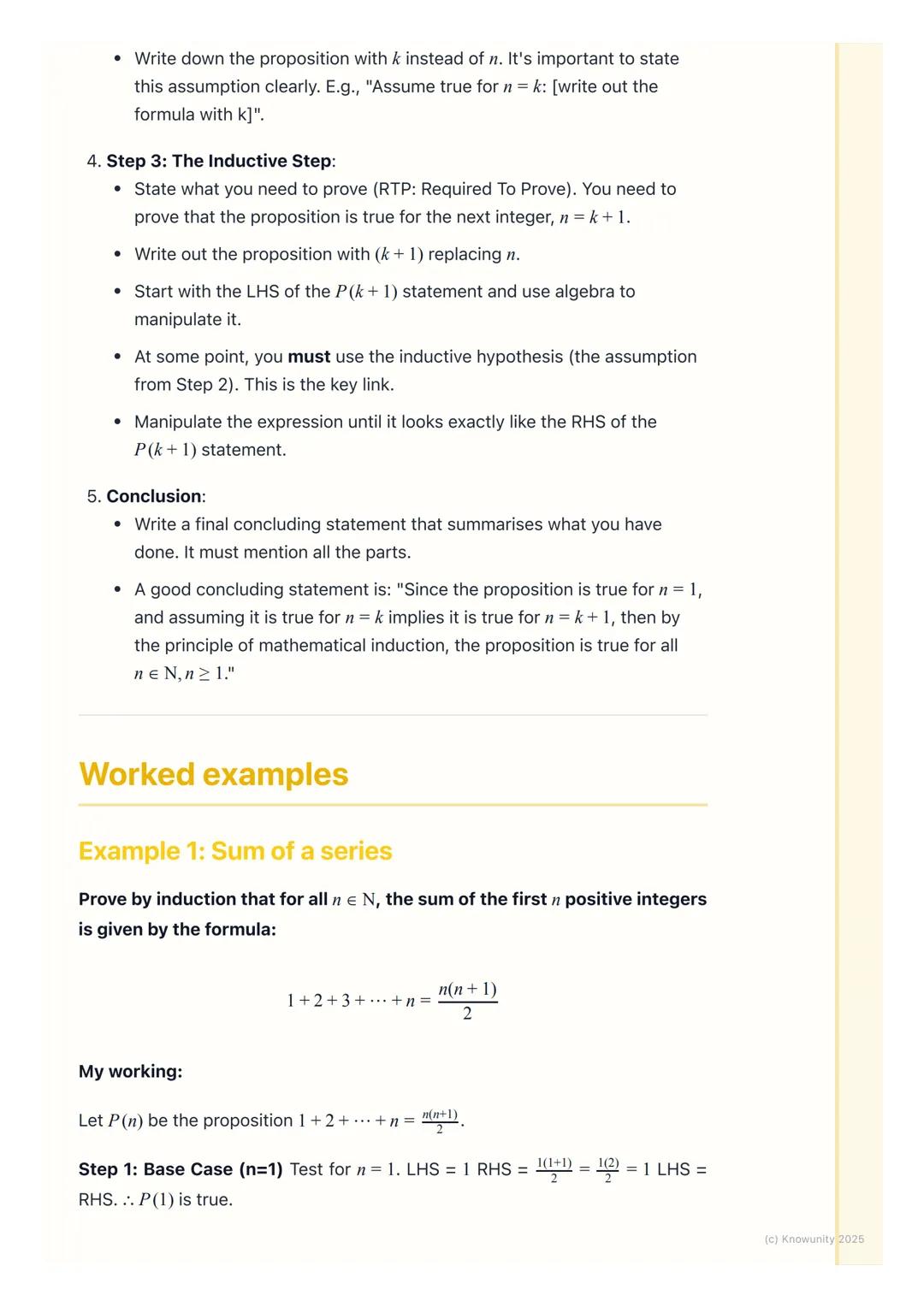 # Proof by Induction
What is proof by induction?
Proof by induction is a way of proving that a statement, or proposition, is true
for all