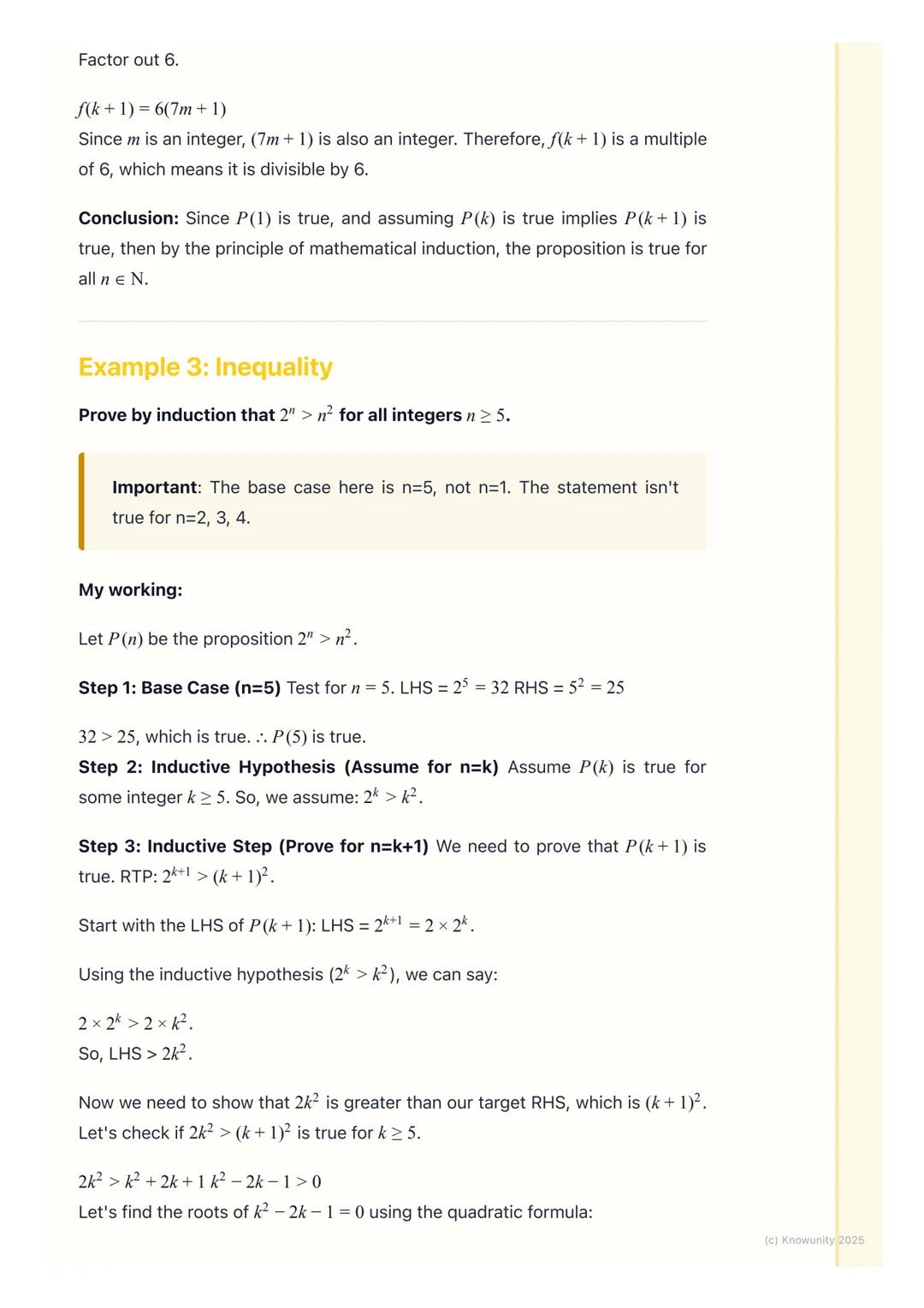 # Proof by Induction
What is proof by induction?
Proof by induction is a way of proving that a statement, or proposition, is true
for all