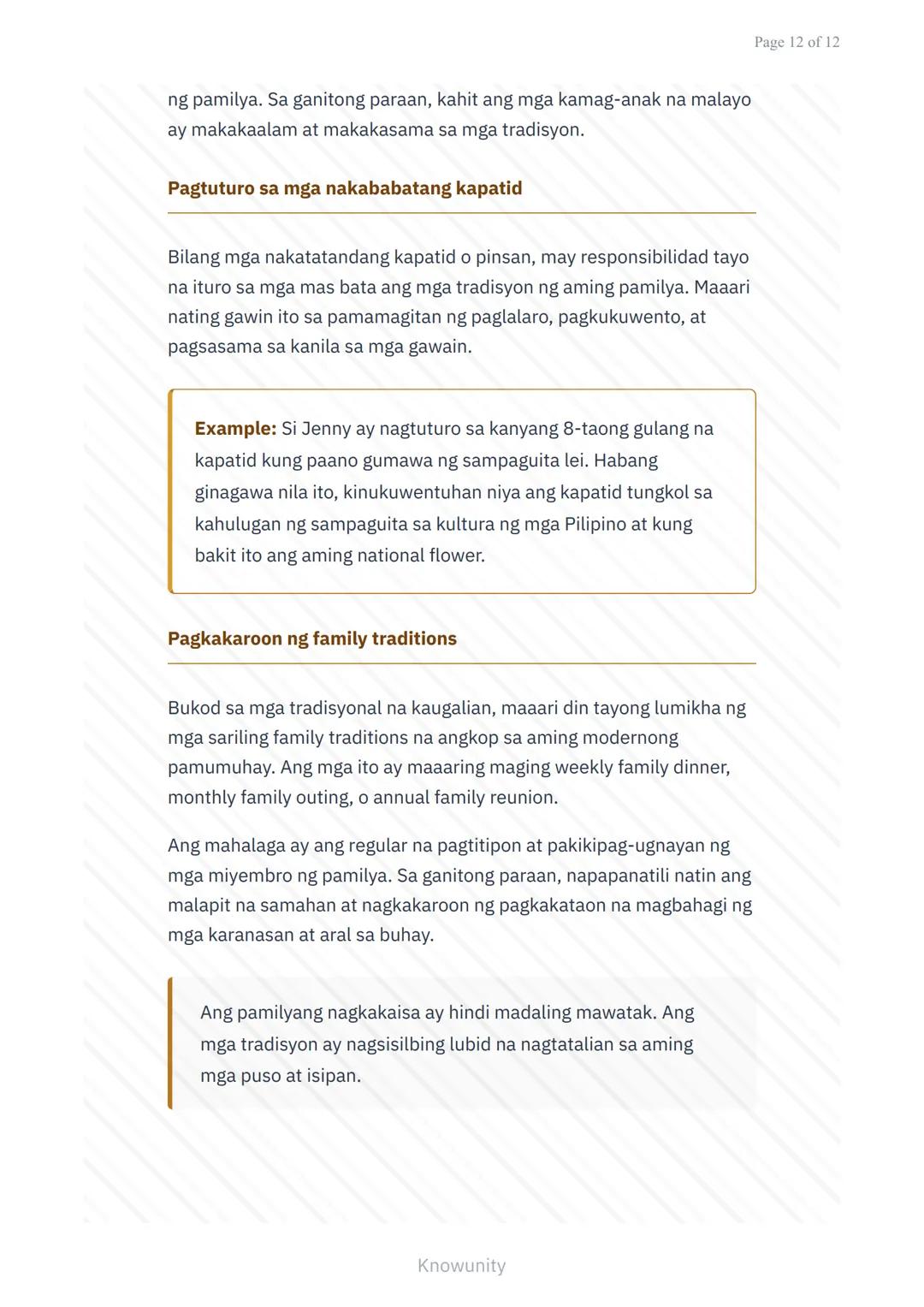 # Pagpapahalaga sa Kultura at Tradisyon: Kahalagahan ng Pamilyang Pilipino
Pag-aaral sa mahahalagang papel ng pamilya sa kultura ng Pilipin