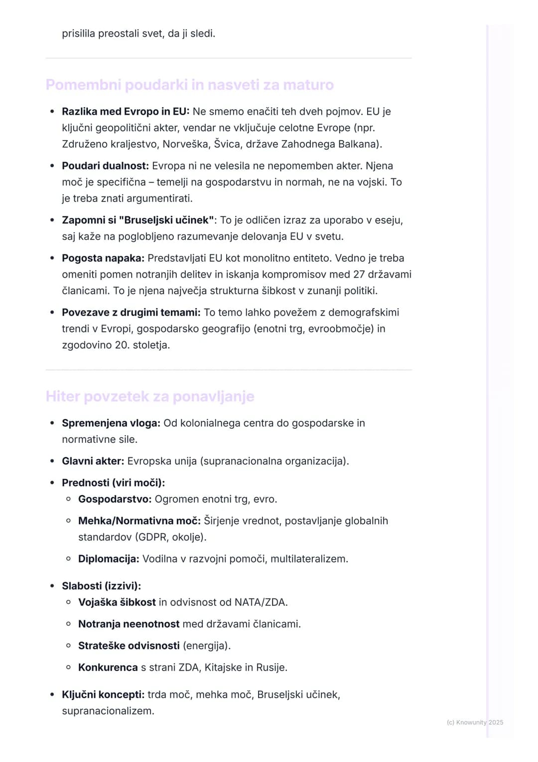 # Geopolitični položaj in vloga
Evrope v svetu
Geopolitični položaj in vloga Evrope v svetu
Evropa danes ni več osrednja svetovna sila, ko