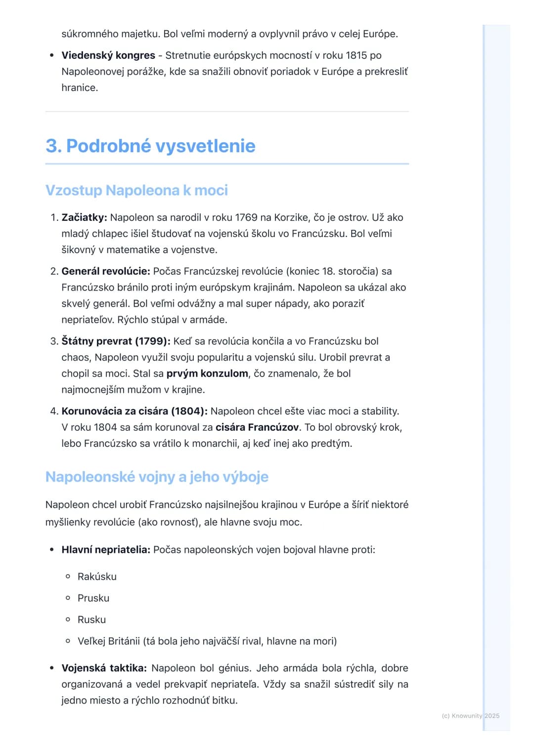 # Napoleon Bonaparte a
napoleonské vojny
1. Prehľad témy: Napoleon Bonaparte a
napoleonské vojny
Takže, toto je dôležitá kapitola z dejepi