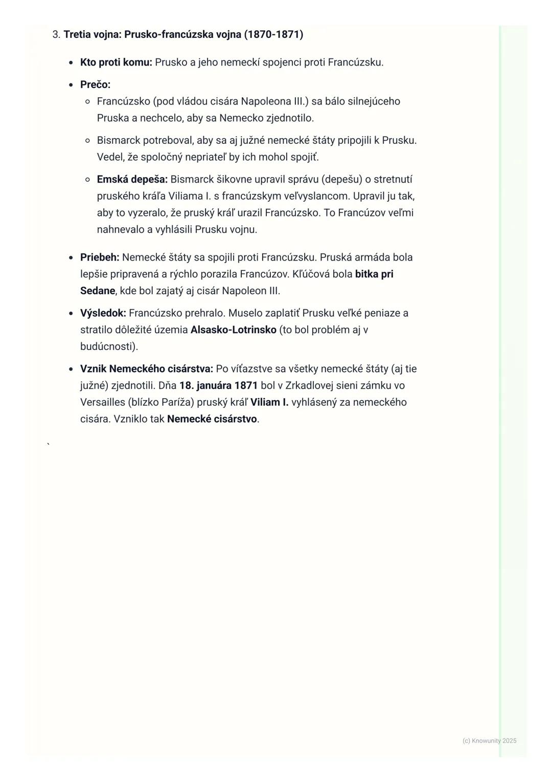 # Zjednotenie Nemecka
1. Prehľad zjednotenia Nemecka
Predtým, ako vzniklo Nemecko, ako ho poznáme dnes, existovalo veľa malých
nemeckých š