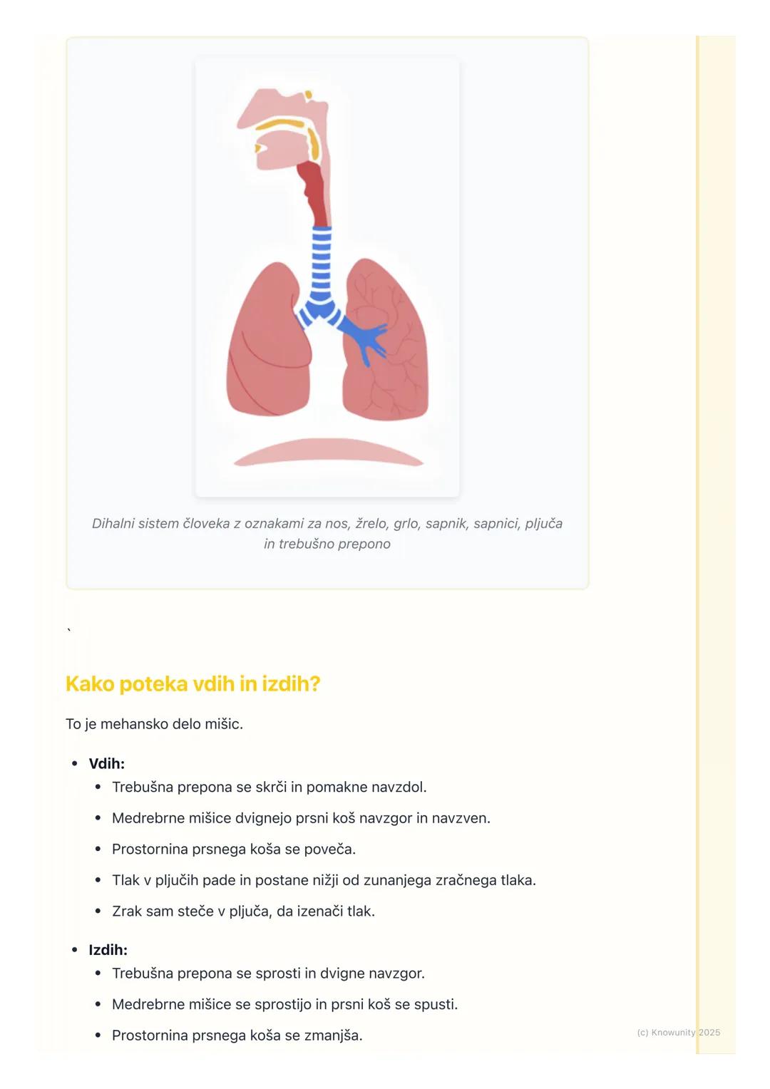 # Dihala
## Uvod v dihala
Dihanje je nujno za življenje. Brez hrane lahko zdržimo nekaj tednov, brez vode
nekaj dni, ampak brez zraka samo