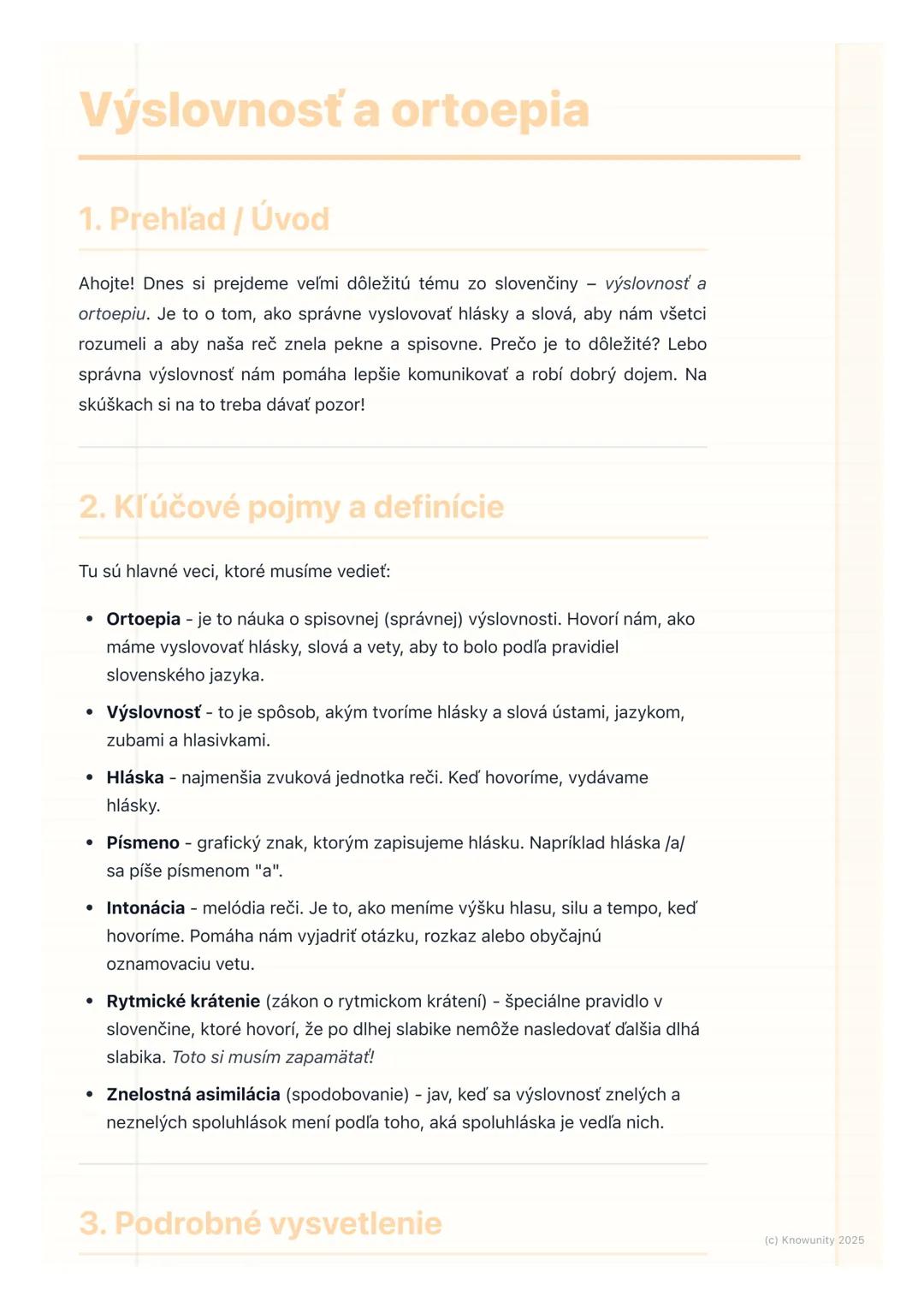 # Výslovnosť a ortoepia
1. Prehľad / Úvod
Ahojte! Dnes si prejdeme veľmi dôležitú tému zo slovenčiny výslovnosť a
ortoepiu. Je to o tom, a