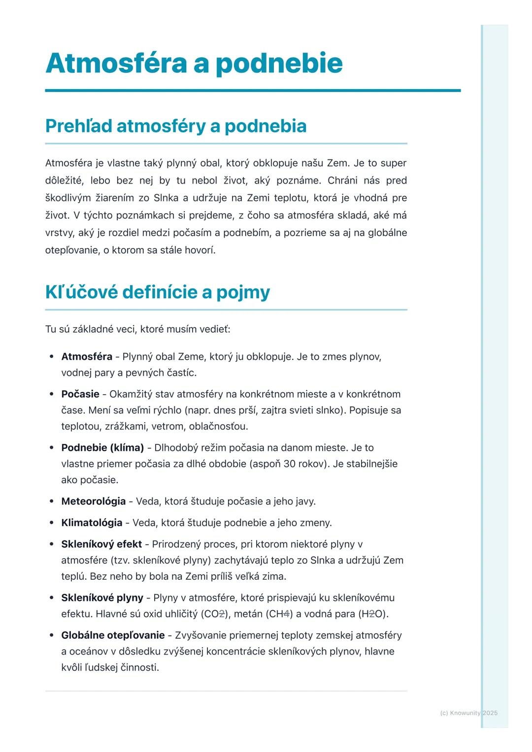 # Atmosféra a podnebie
## Prehľad atmosféry a podnebia
Atmosféra je vlastne taký plynný obal, ktorý obklopuje našu Zem. Je to super
dôleži