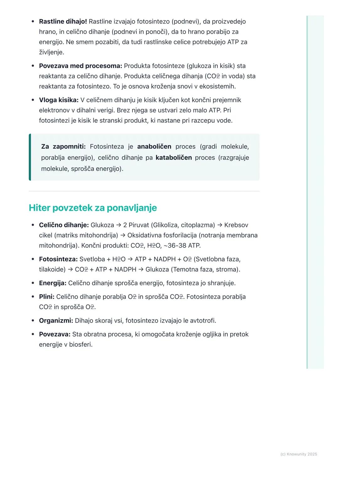 # Celično dihanje in fotosinteza
Pregled in uvod
Celično dihanje in fotosinteza sta dva ključna procesa za življenje na Zemlji.
Gre za pro