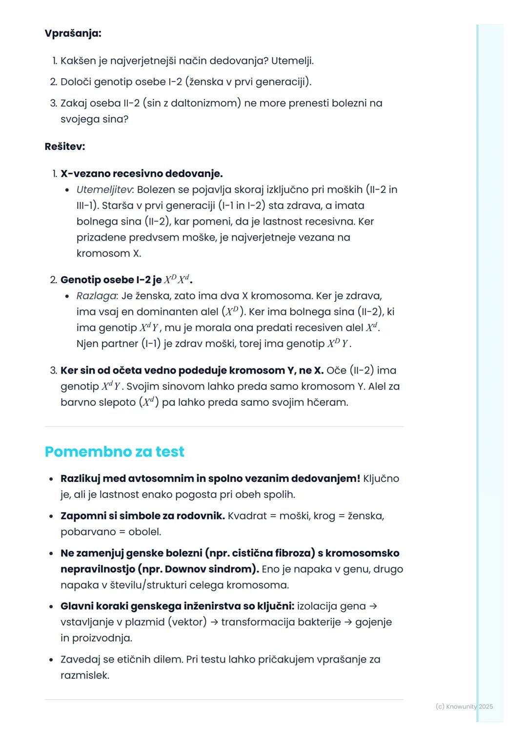 # Človeška genetika in
biotehnologija
Človeška genetika - osnove
Človeška genetika preučuje dedovanje lastnosti pri ljudeh. To vključuje
v
