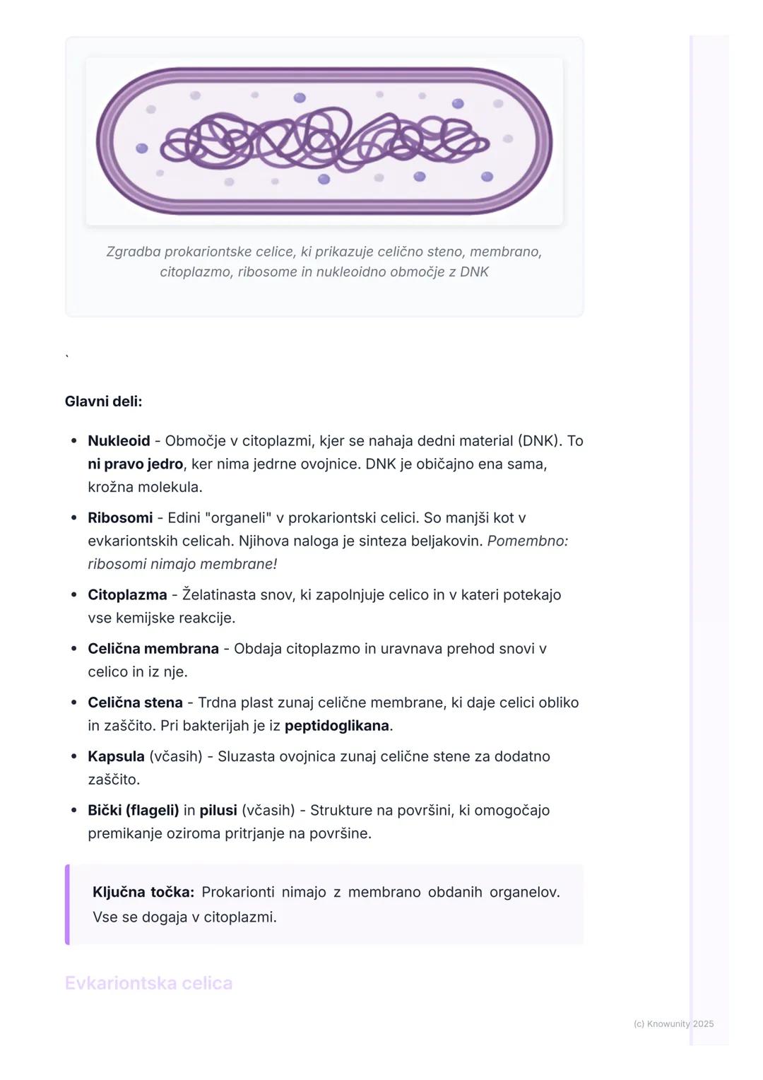 # Zgradba prokariontske in
evkariontske celice
Uvod in osnovni pojmi
Vse živo je zgrajeno iz celic. Celica je osnovna gradbena in delovna