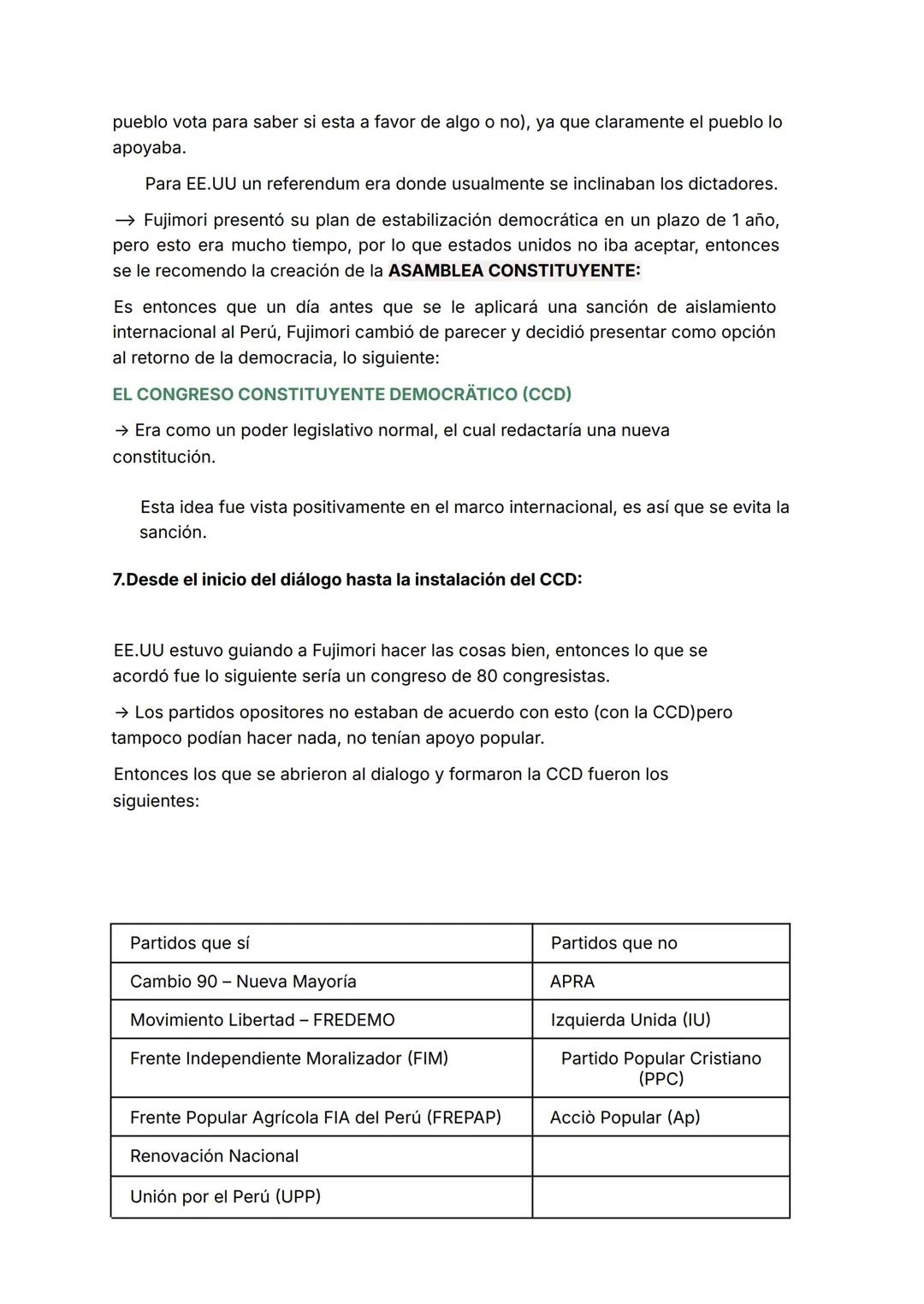 Resumen Fujimori
Visión de Fujimori a través de su discurso cuando ejerció el autogolpe:
→ "La suspensión temporal de la legalidad no es la