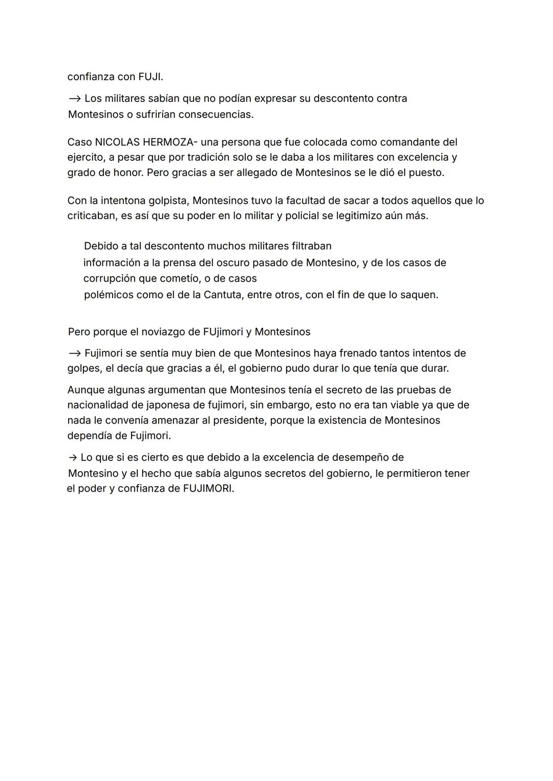 Resumen Fujimori
Visión de Fujimori a través de su discurso cuando ejerció el autogolpe:
→ "La suspensión temporal de la legalidad no es la