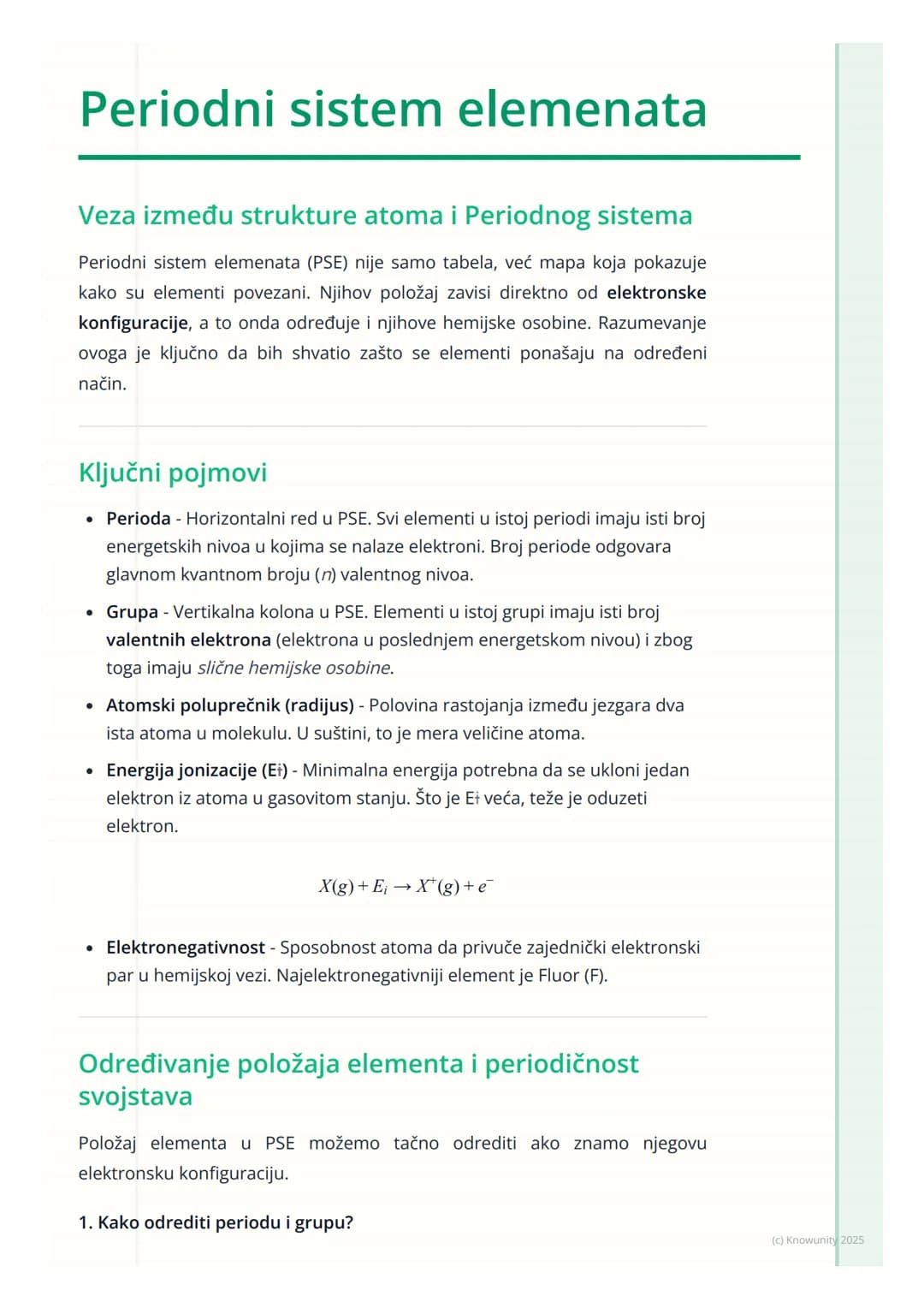 # Periodni sistem elemenata
Veza između strukture atoma i Periodnog sistema
Periodni sistem elemenata (PSE) nije samo tabela, već mapa koj