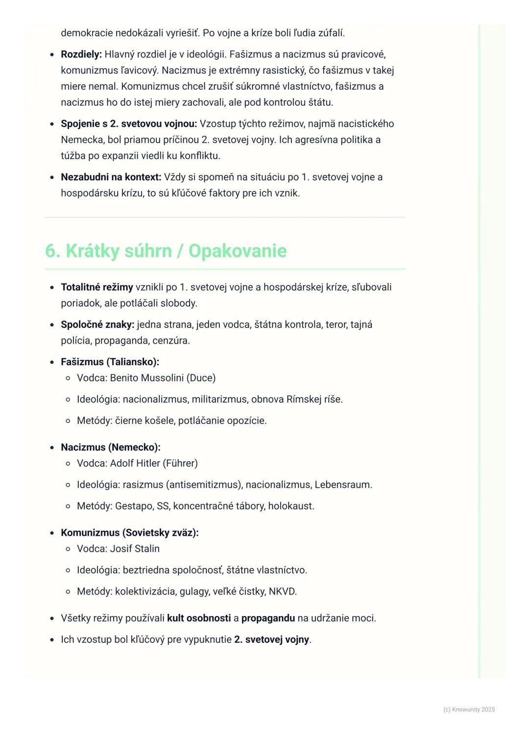 # Vzostup totalitných režimov
1. Prehľad vzostupu totalitných režimov
Po prvej svetovej vojne, ktorá priniesla obrovské straty a sklamanie