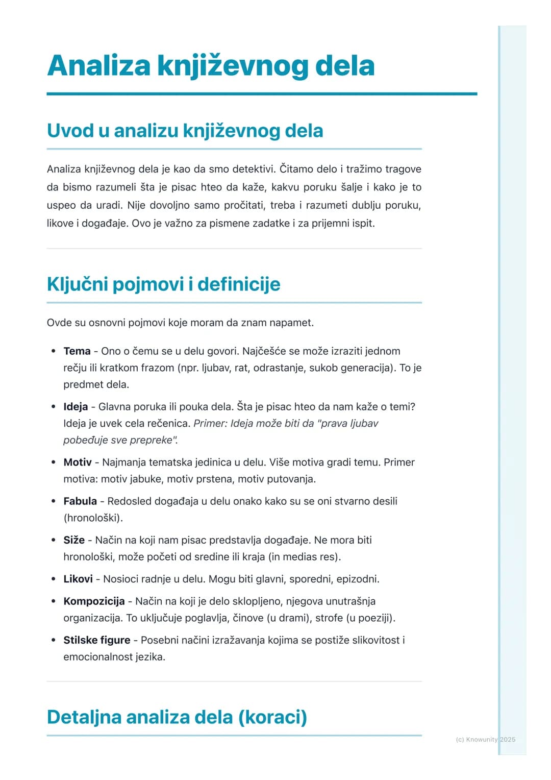 # Analiza književnog dela
## Uvod u analizu književnog dela
Analiza književnog dela je kao da smo detektivi. Čitamo delo i tražimo tragove