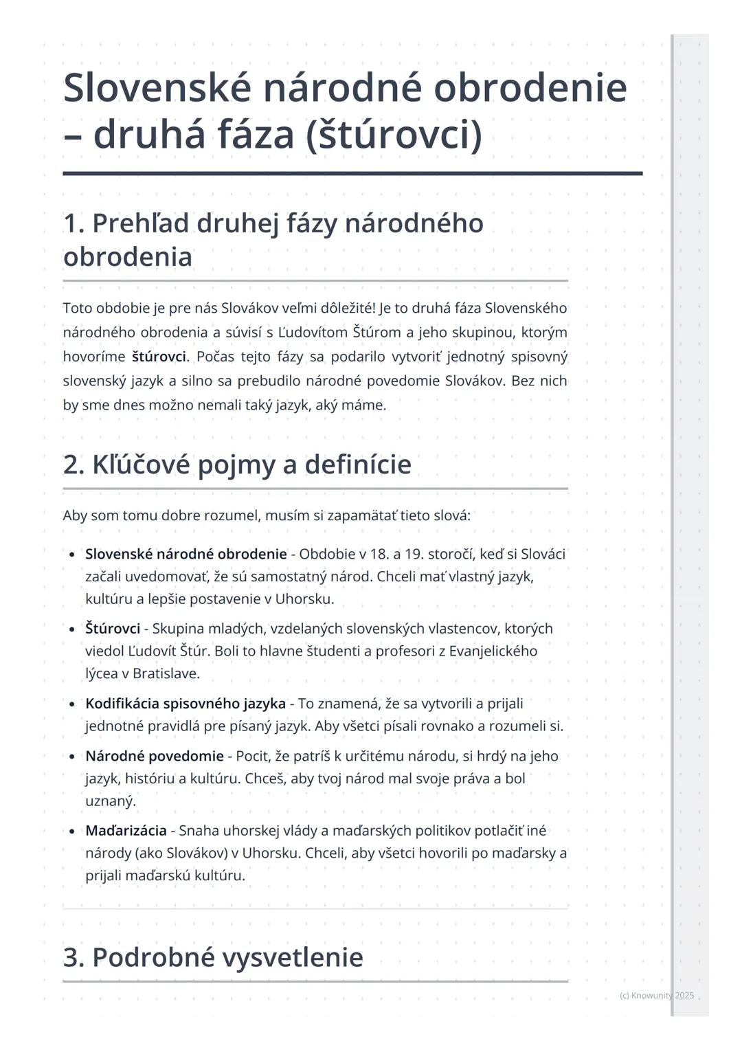 # Slovenské národné obrodenie
- druhá fáza (štúrovci)
1. Prehľad druhej fázy národného
obrodenia
Toto obdobie je pre nás Slovákov veľmi dô