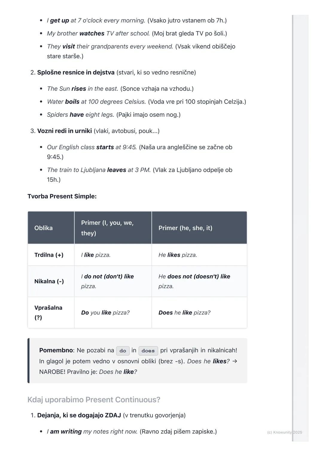 # Sedanjik (Present Simple) in
sedanjik trajni (Present
Continuous)
Pregled sedanjikov: Present Simple in Present
Continuous
To sta dva ča